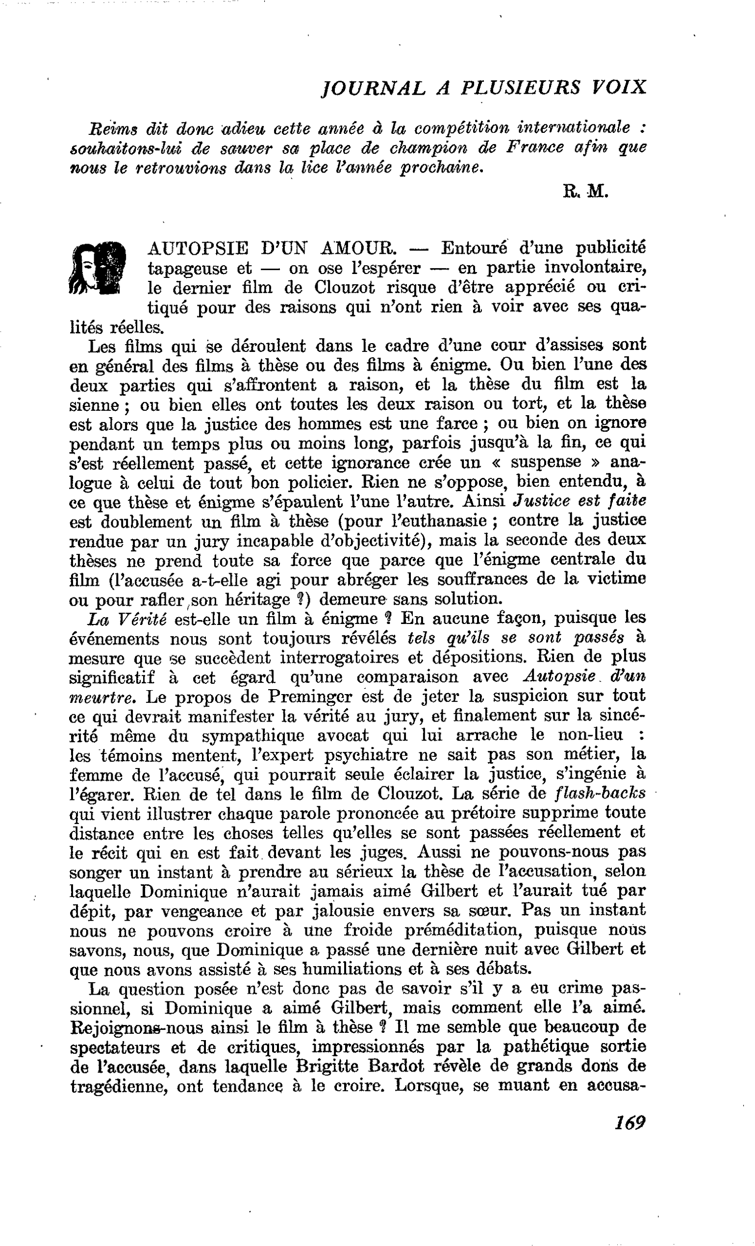 AUTOPSIE D’UN AMOUR