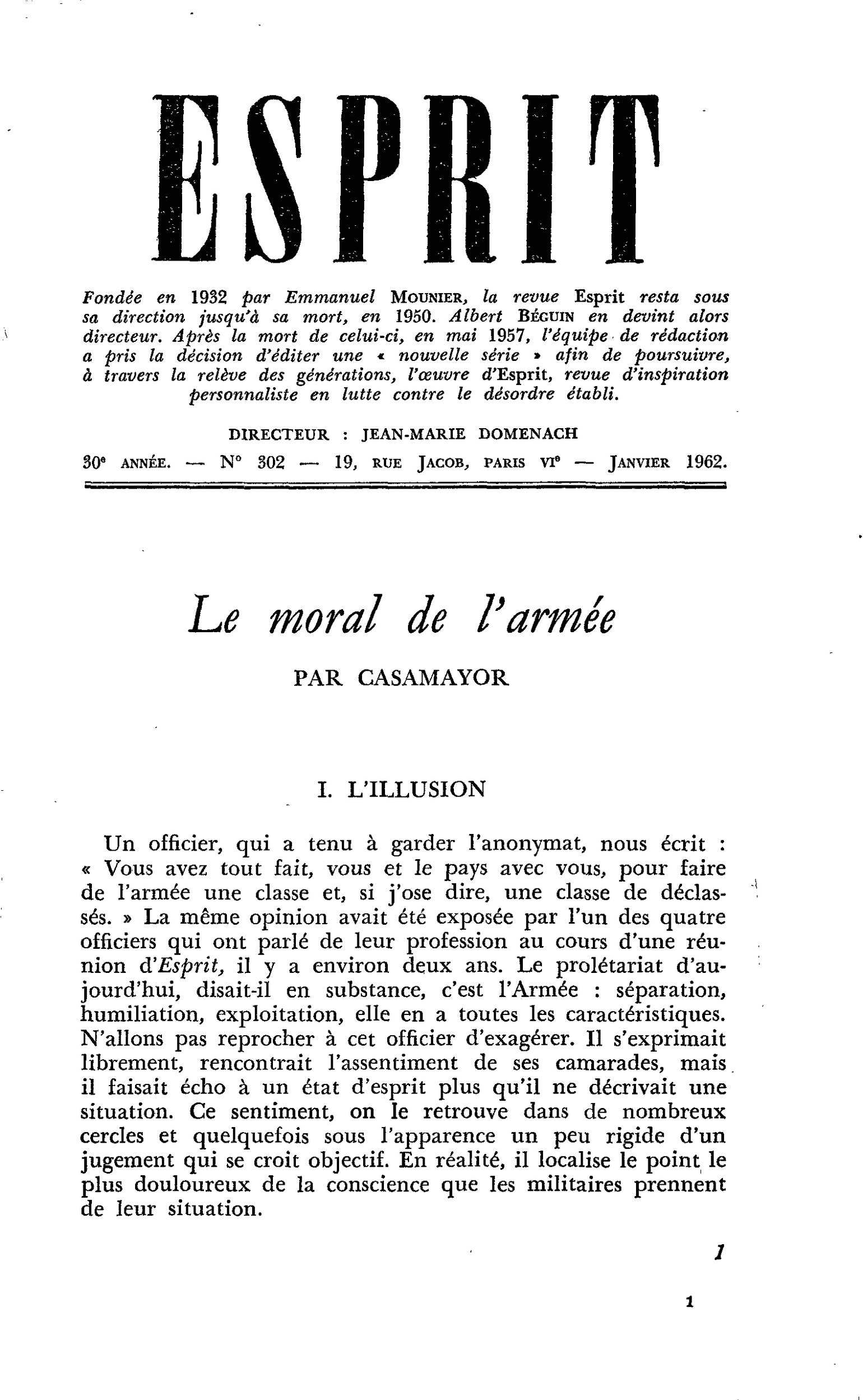 Le moral de l’armée