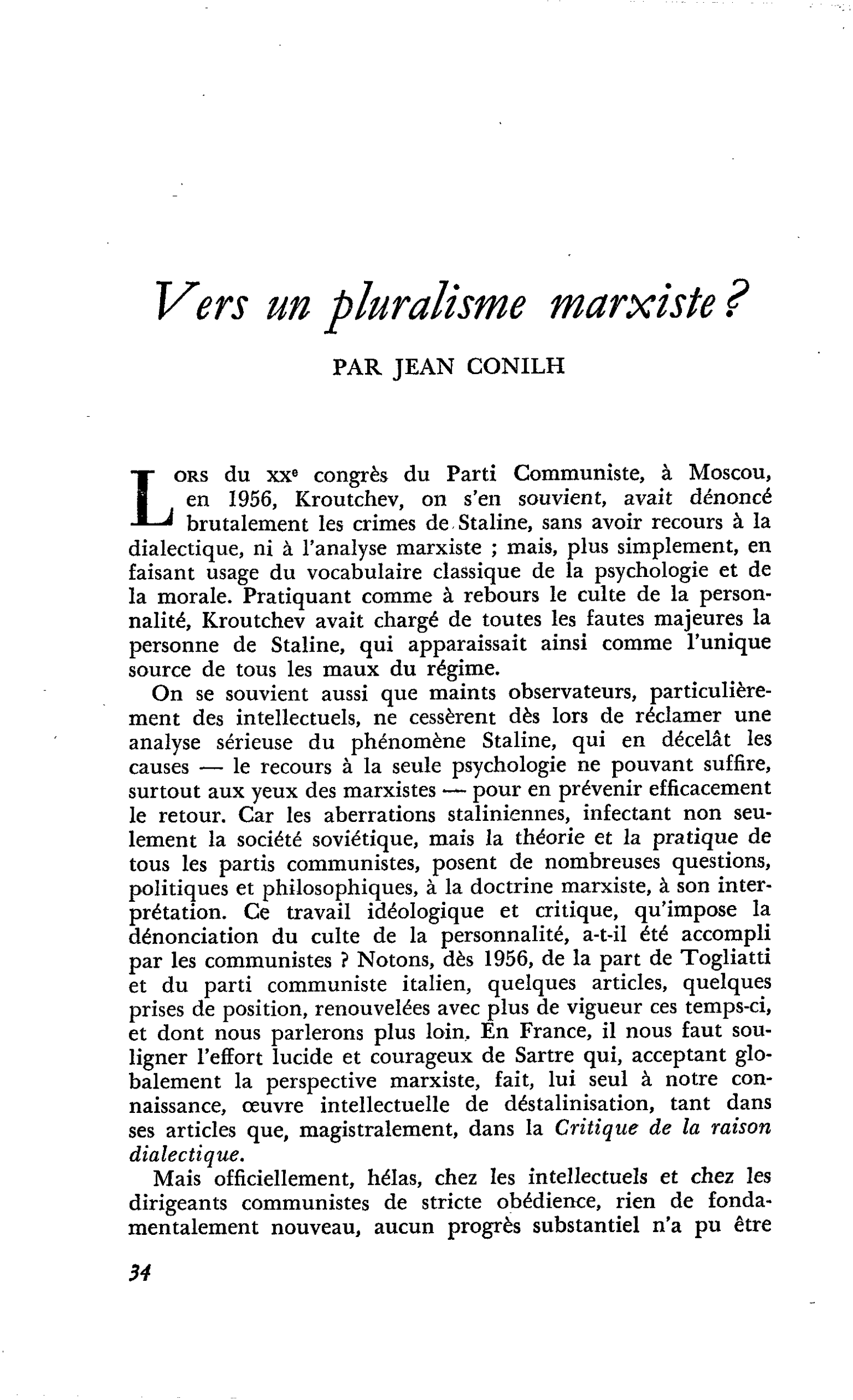 Vers un pluralisme marxiste ?