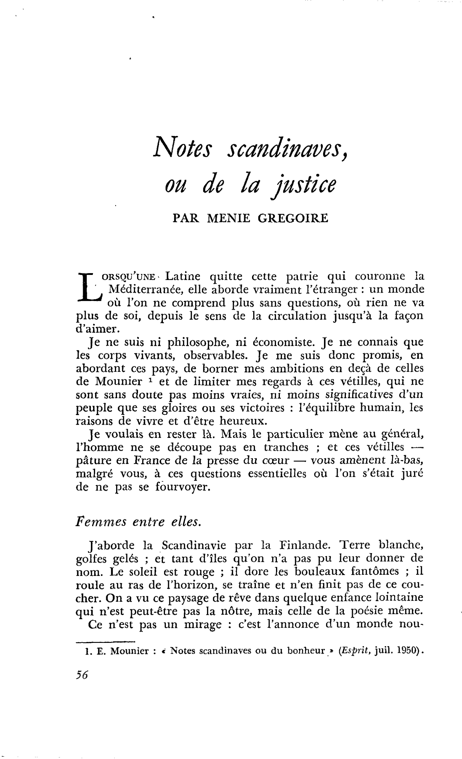 Notes Scandinaves, ou de la justice