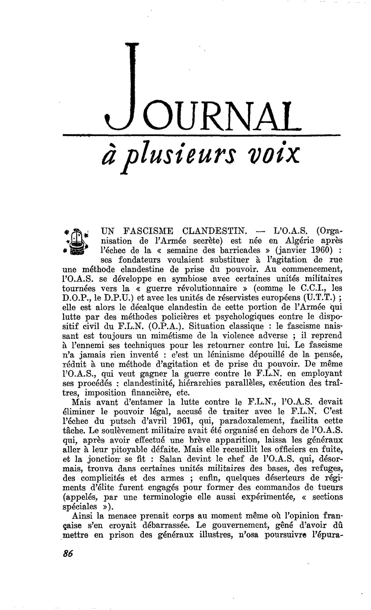 UN FASCISME CLANDESTIN