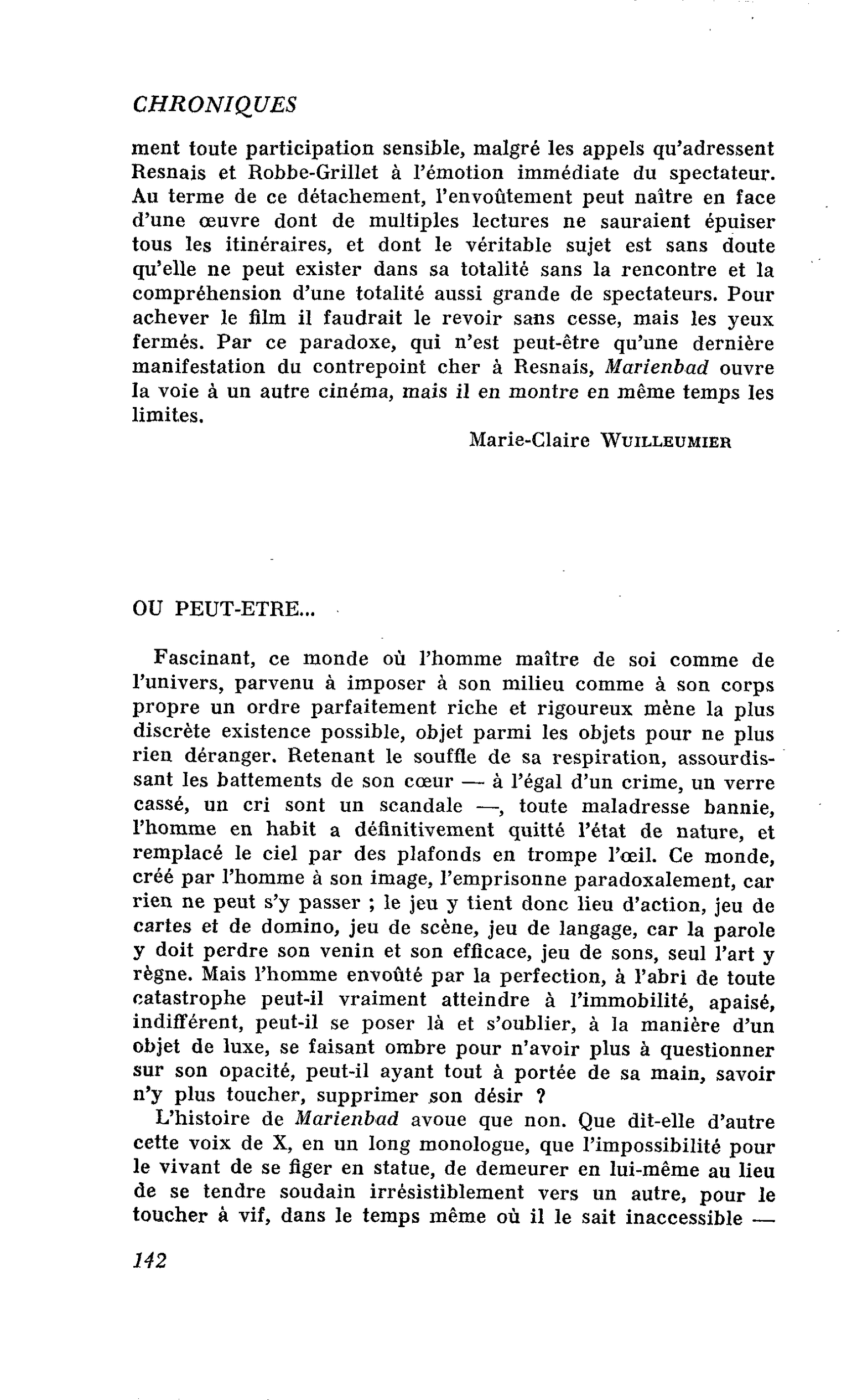 Marienbad : OU PEUT-ETRE…