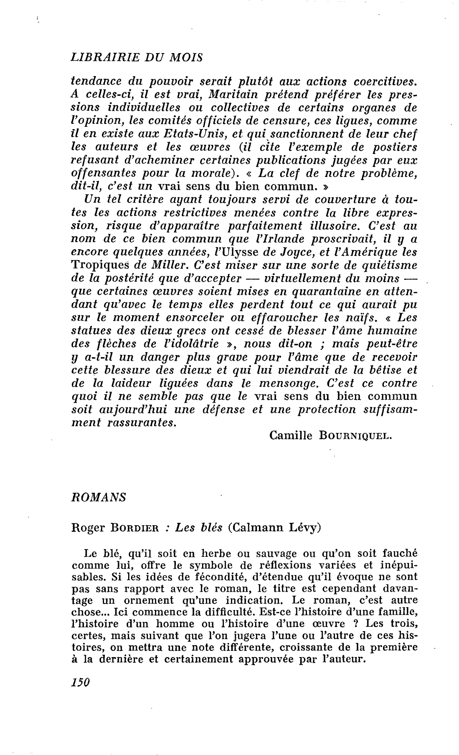 Roger Bordier : Les blés