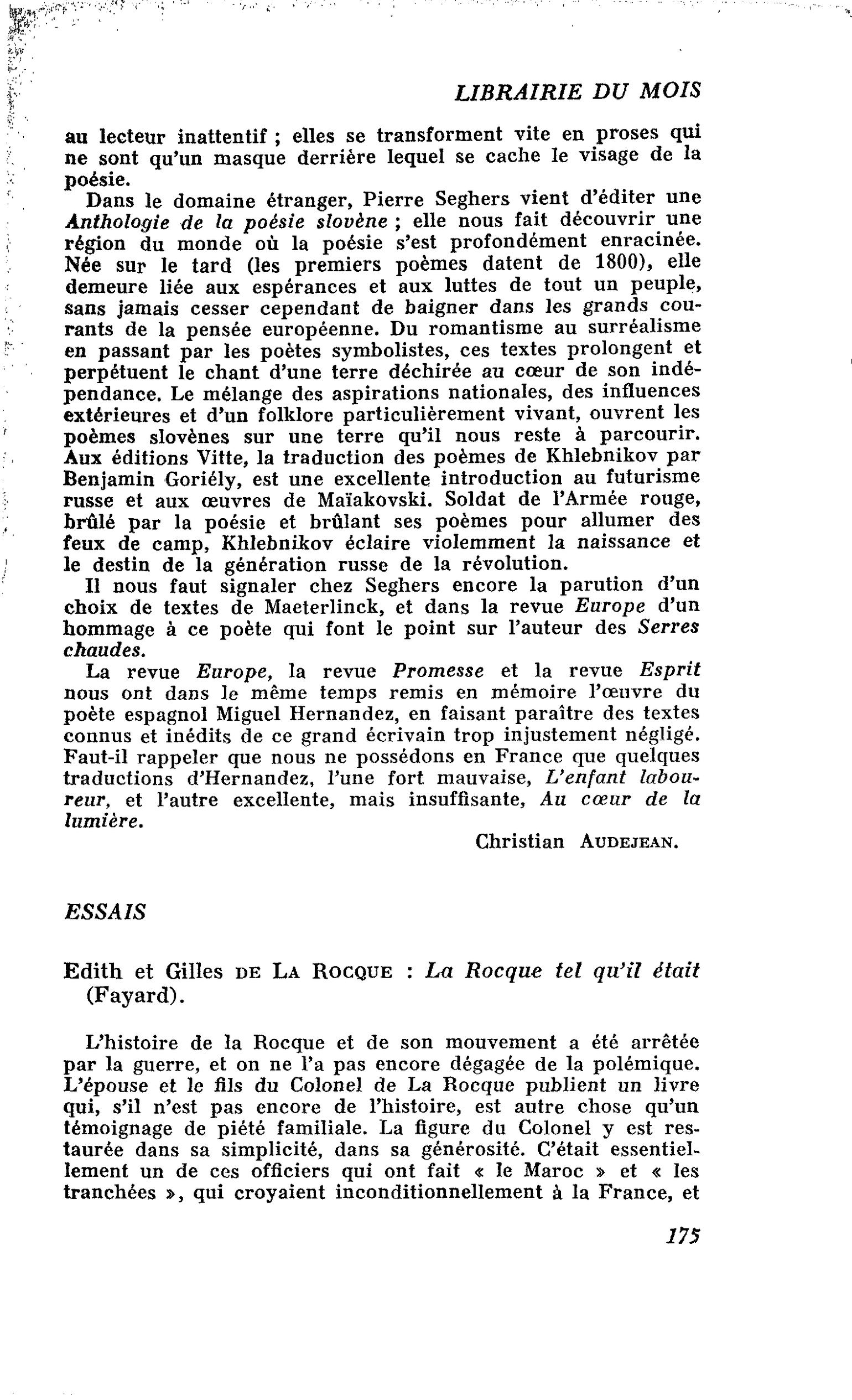 Edith et Gilles de La Rocque : La Rocque tel qu’il était