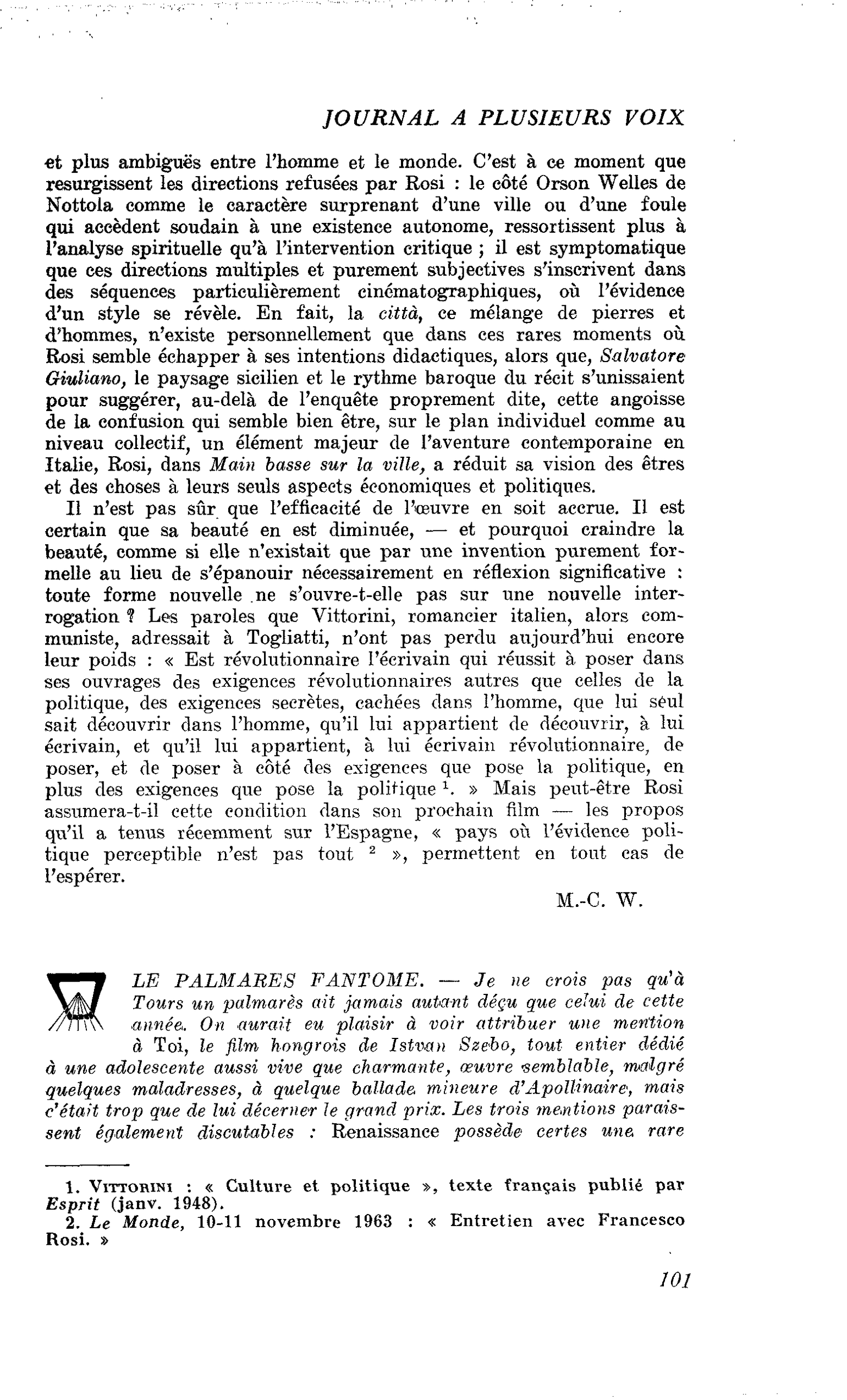 LE PALMARES FANTOME