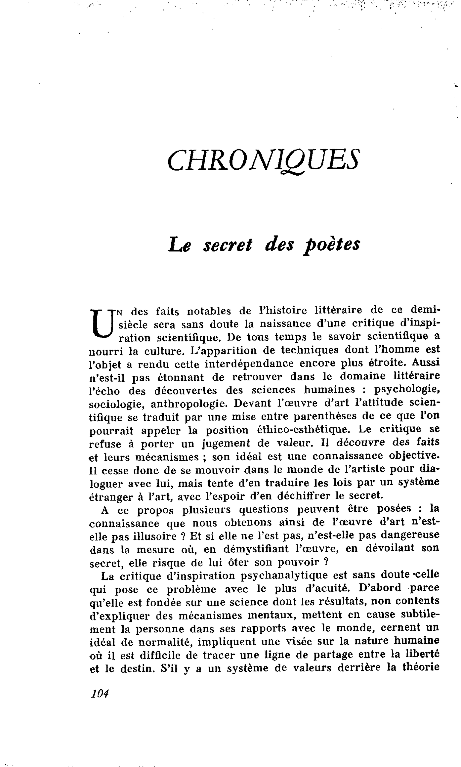 Le secret des poètes