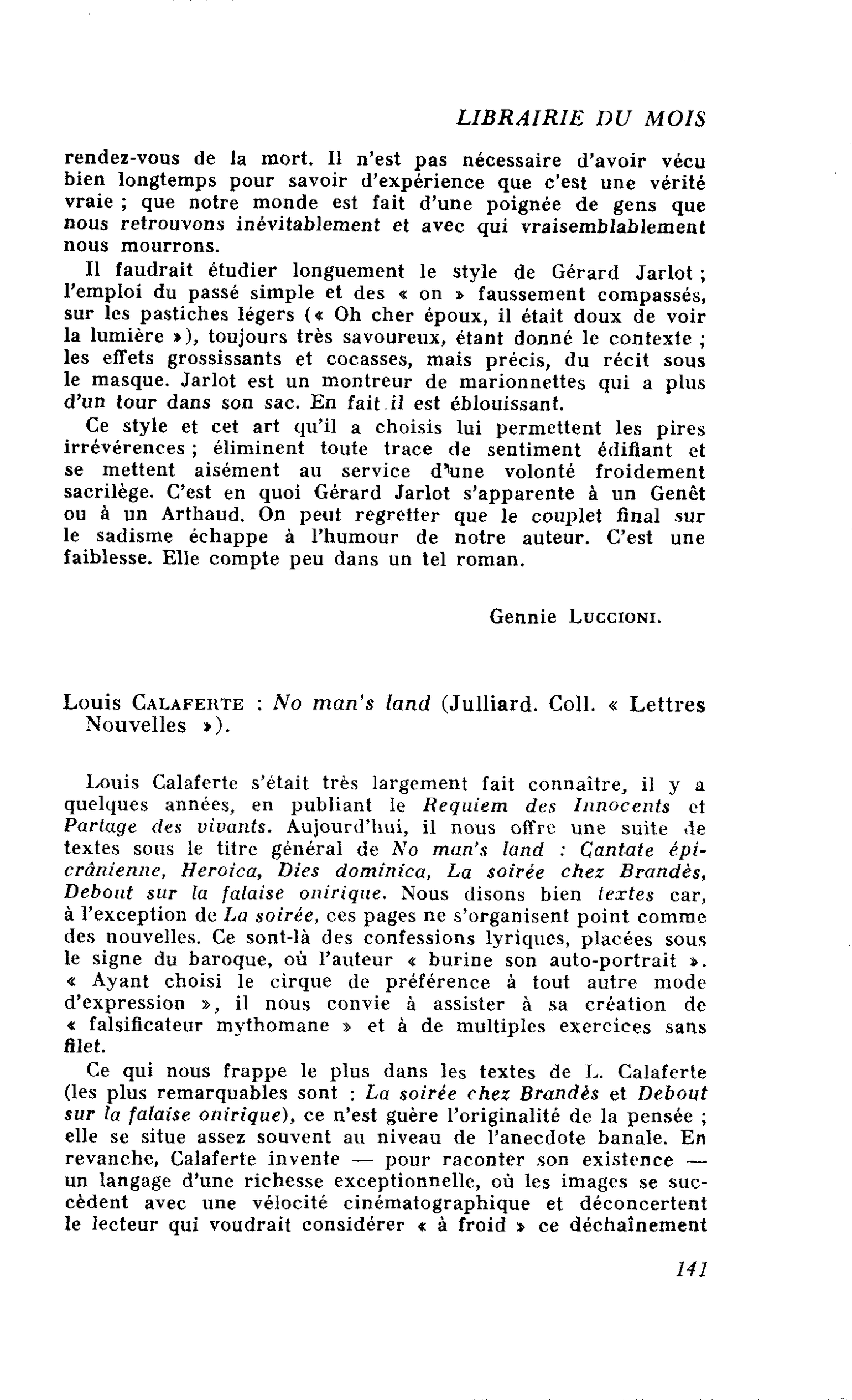 Louis Calaferte : No man’s land
