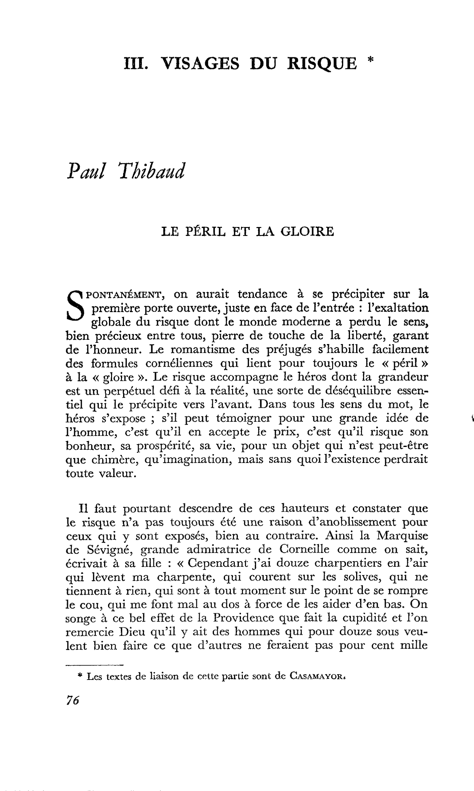 LE PÉRIL ET LA GLOIRE