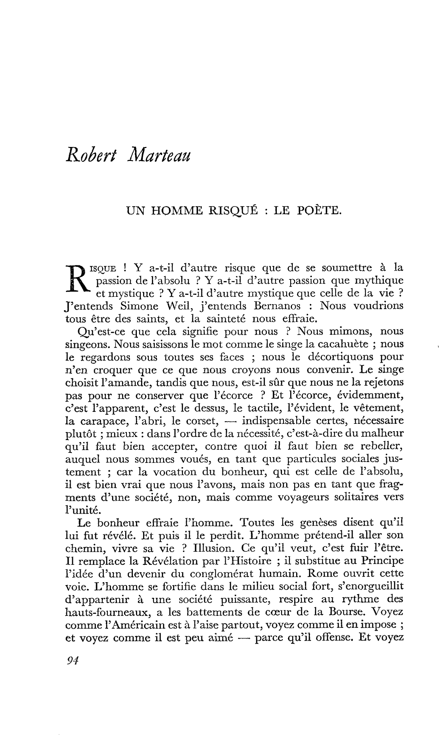 UN HOMME RISQUÉ : LE POÈTE