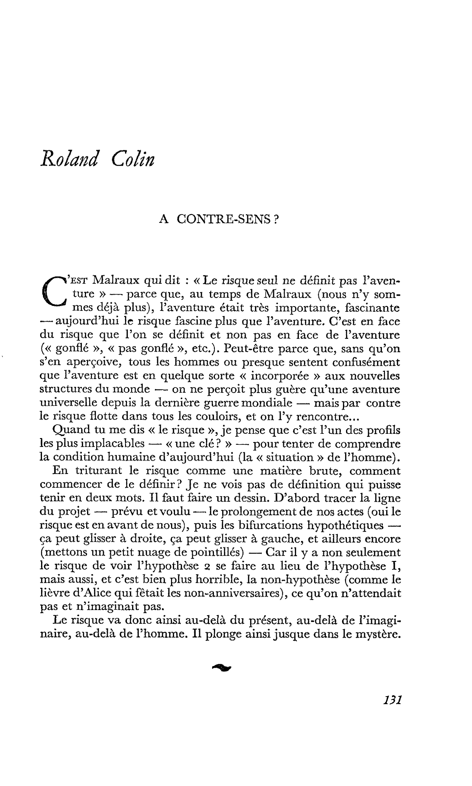 A CONTRE-SENS ?