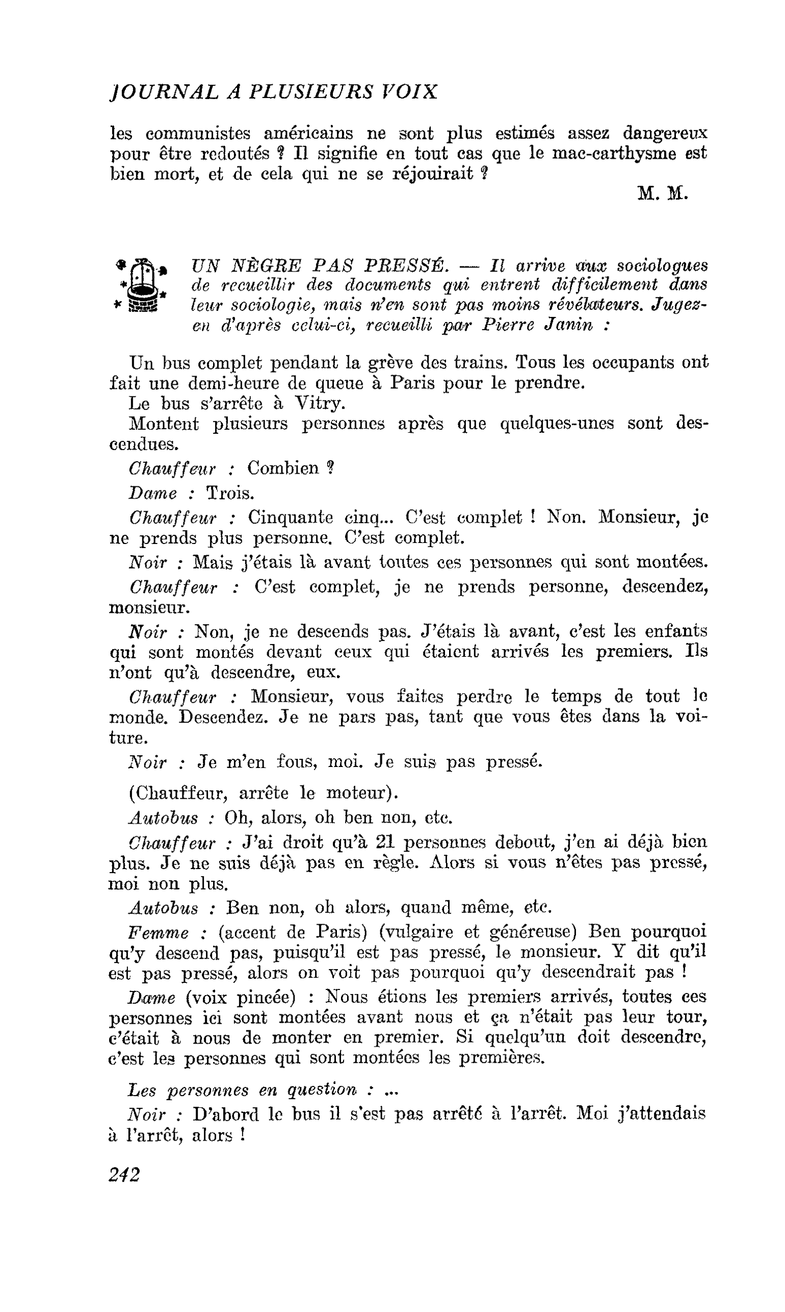 UN NÈGRE PAS PRESSÉ