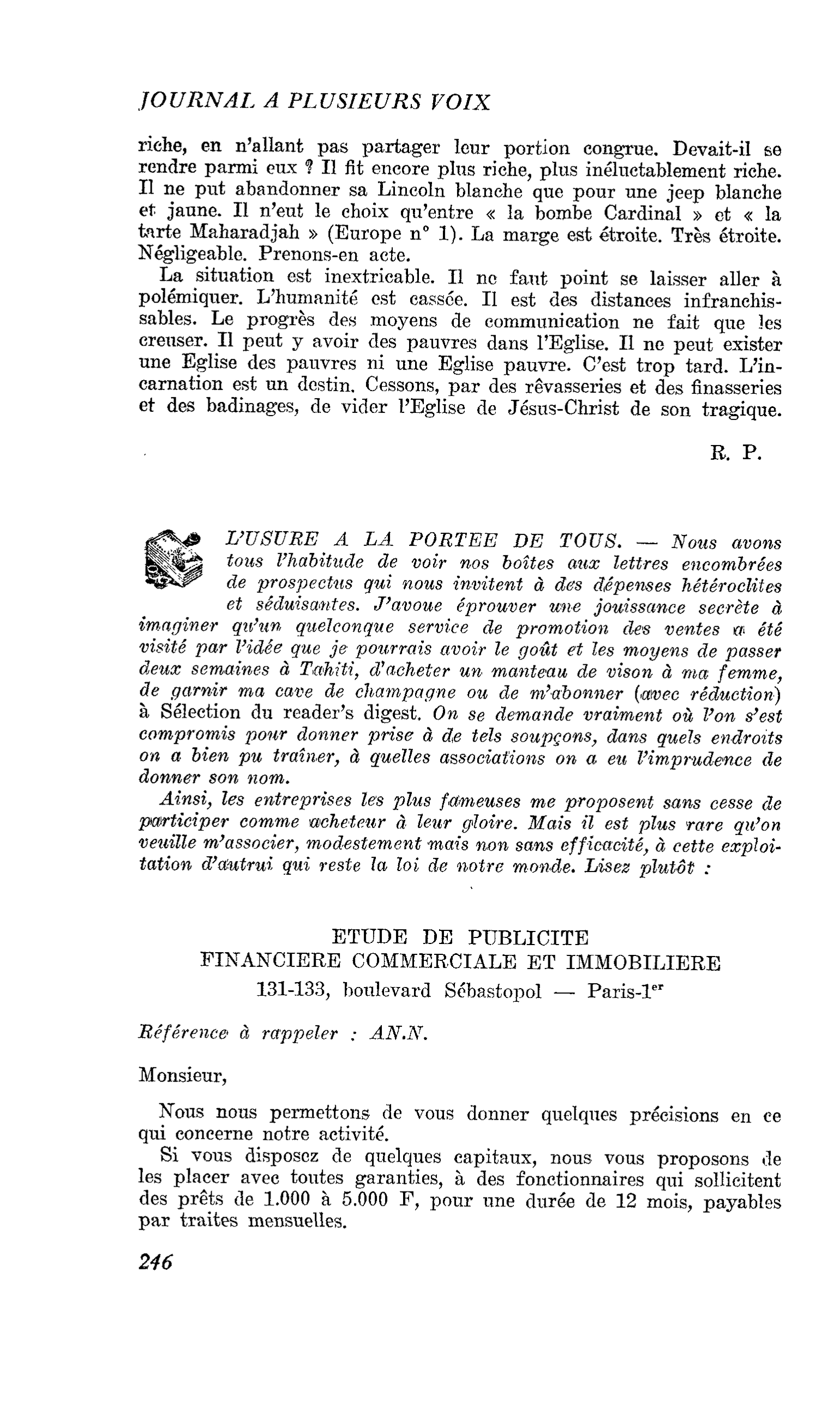 L’USURE A LA PORTEE DE TOUS
