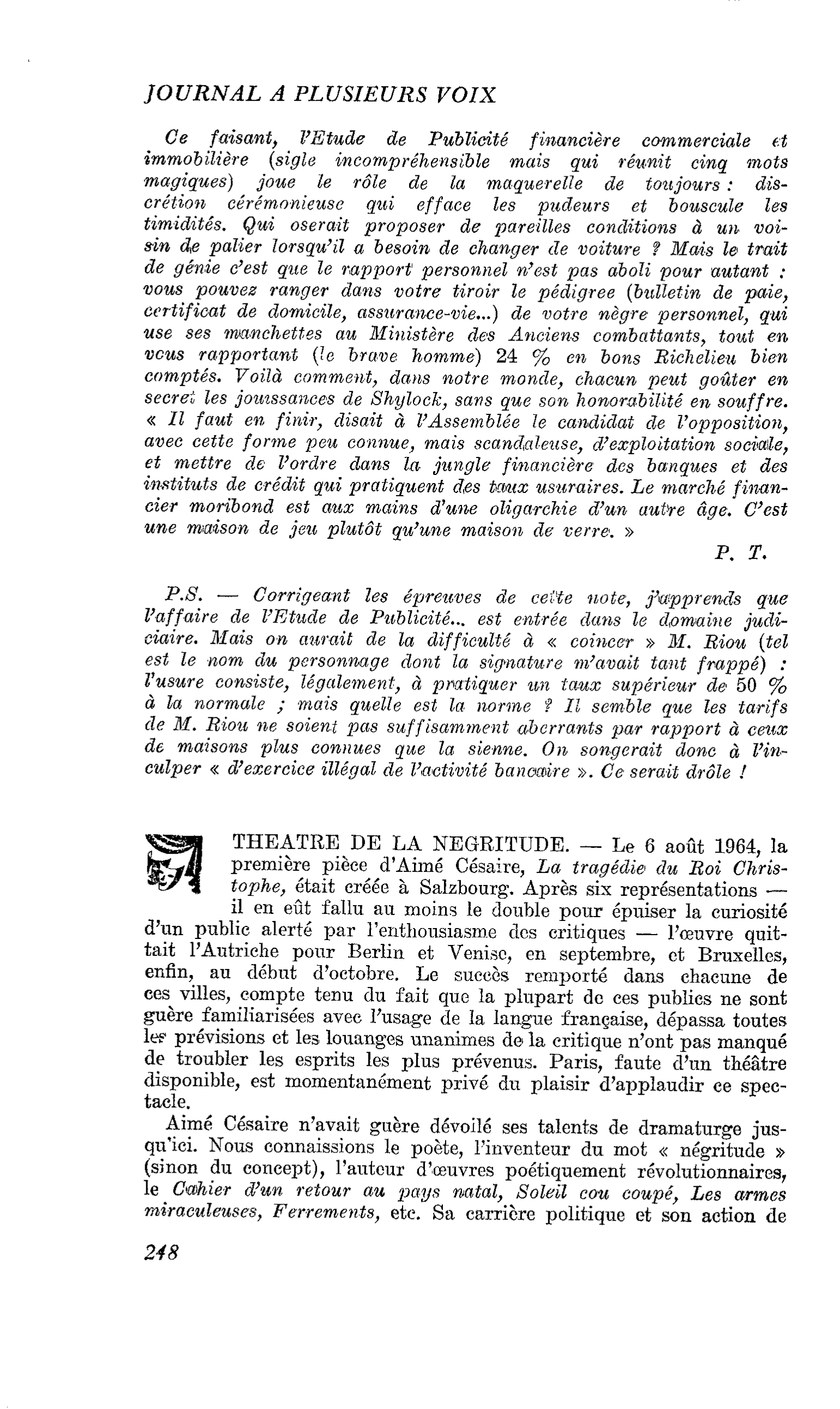 THEATRE DE LA NEGRITUDE