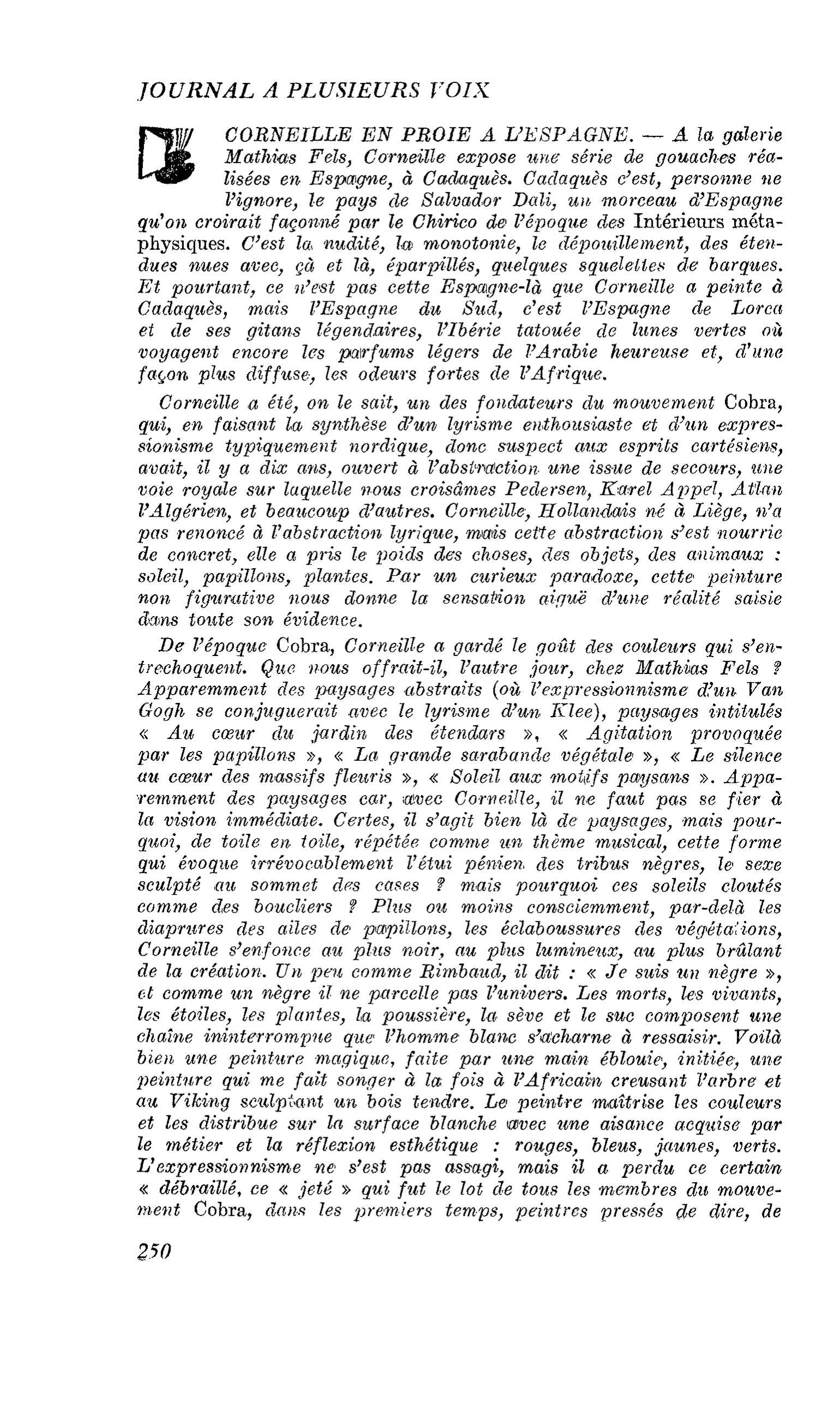 CORNEILLE EN PROIE A L’ESPAGNE
