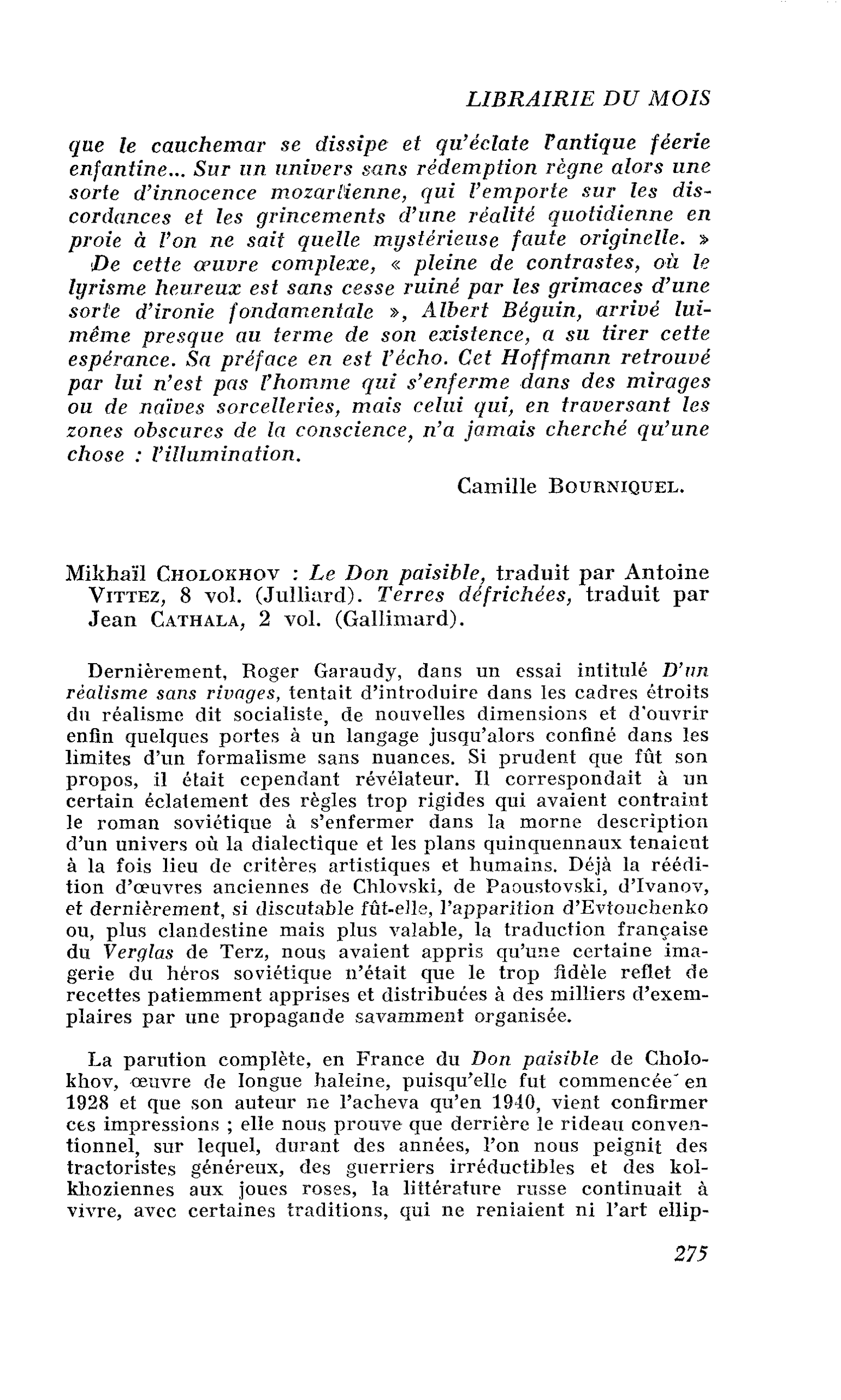 Mikhaïl Cholokhov : Le Don paisible. Terres défrichées