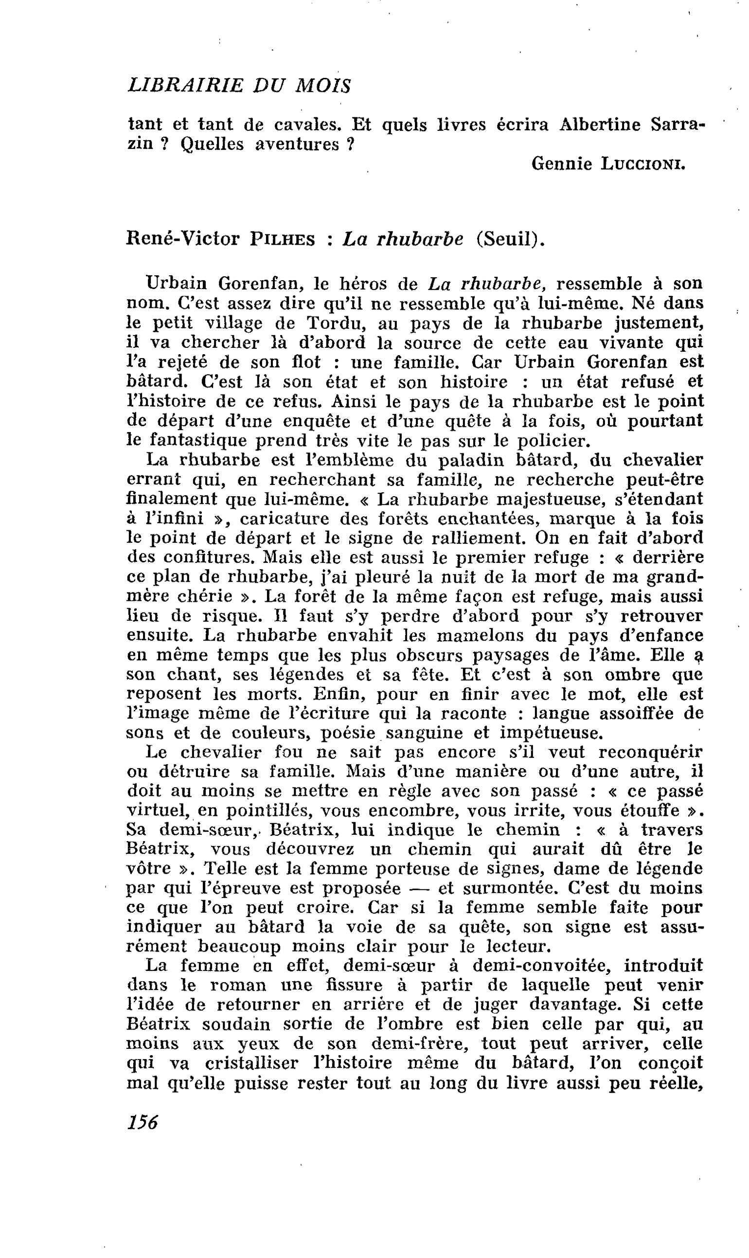 René-Victor Pilhes : La rhubarbe