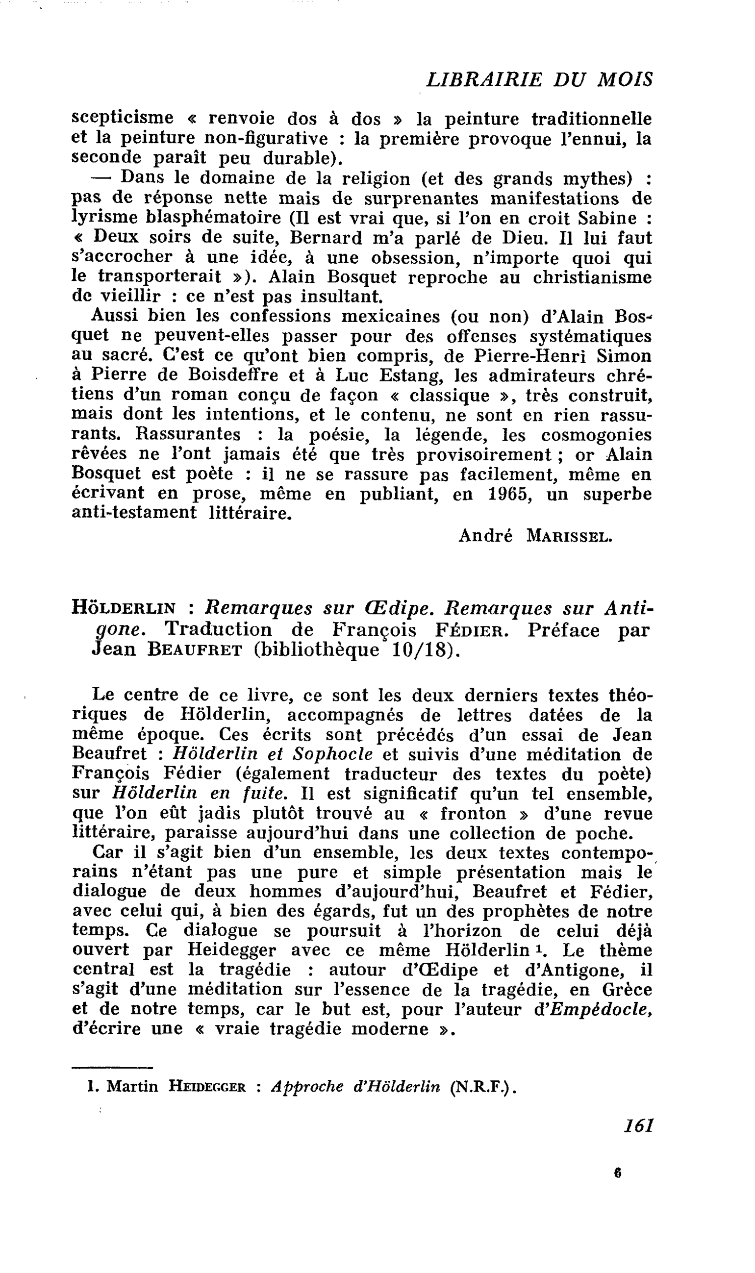 Hölderlin : Remarques sur Oedipe. Remarques sur Antigone