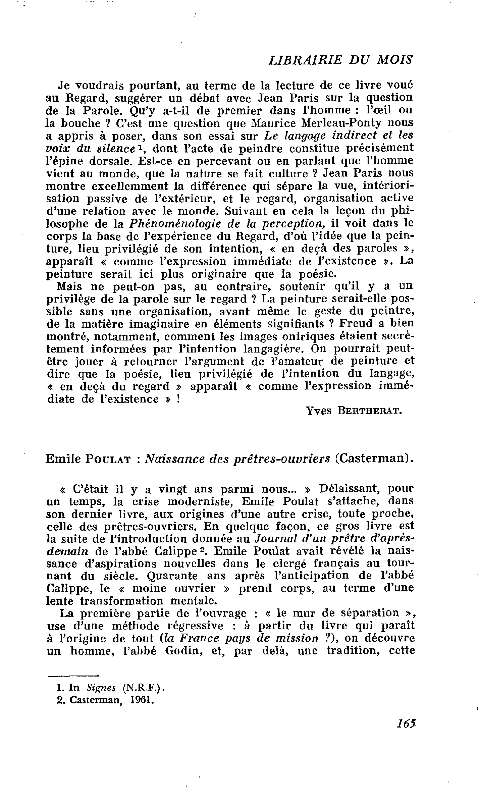 Emile Poulat : Naissance des prêtres-ouvriers