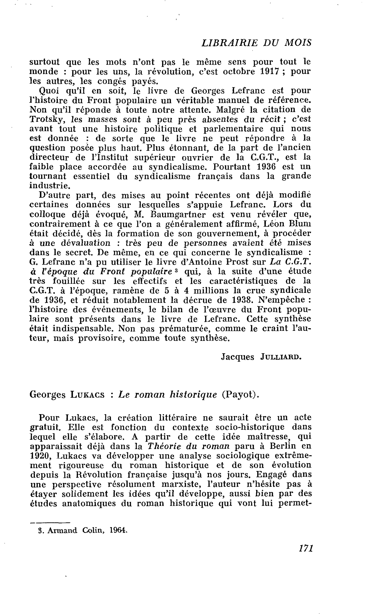 Georges Lukacs : Le roman historique