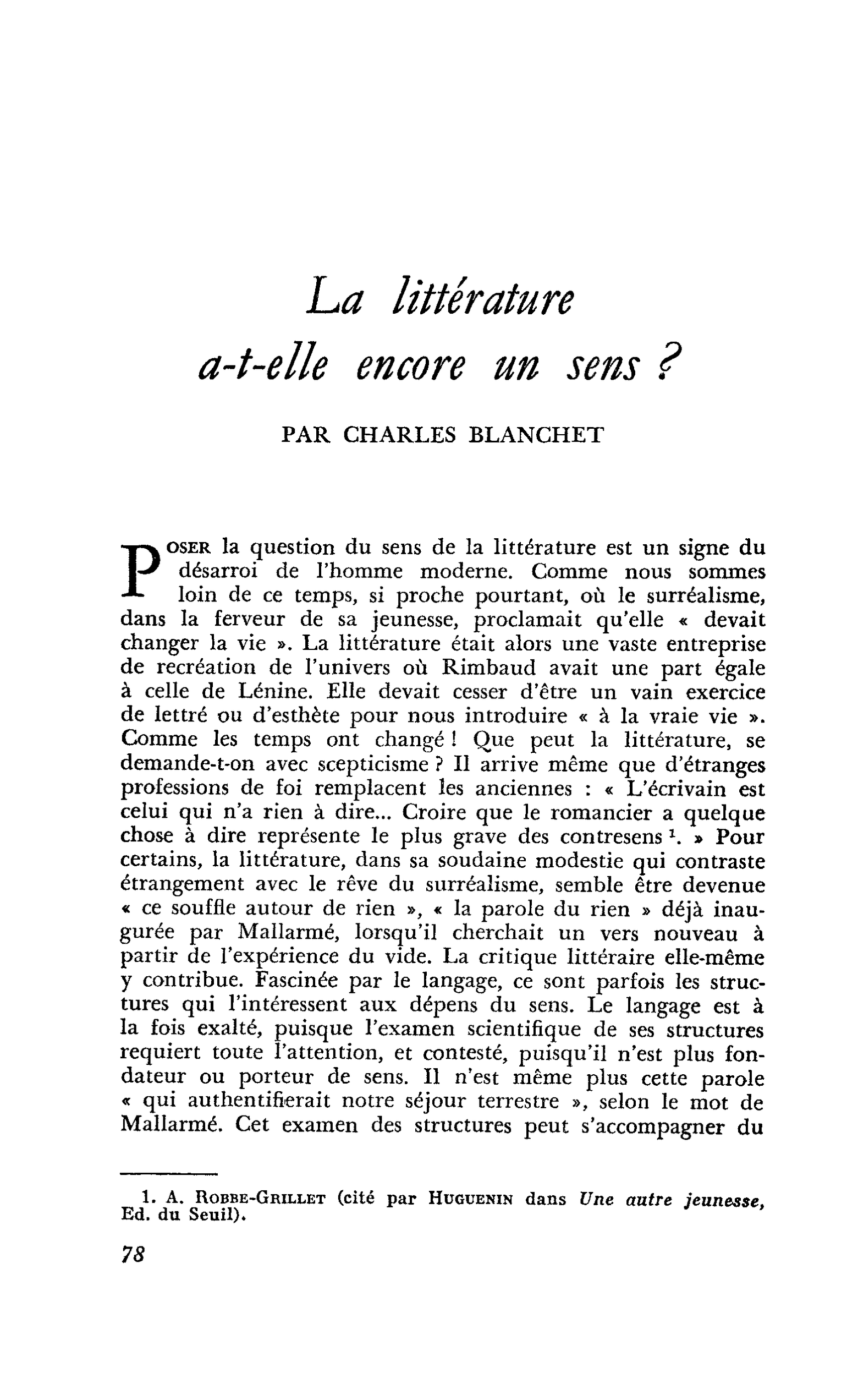 La littérature a-t-elle encore un sens ?