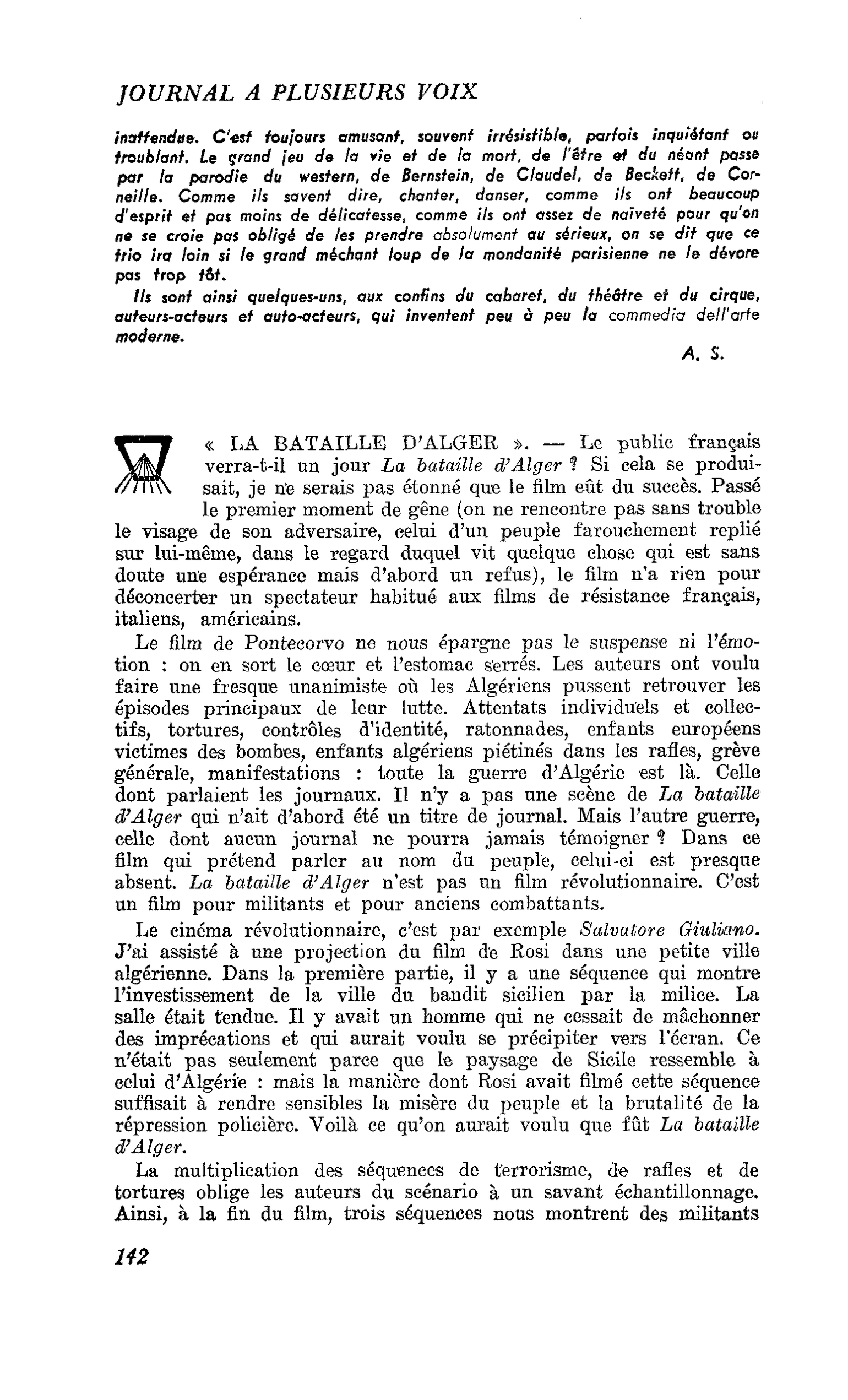 « LA BATAILLE D’ALGER »