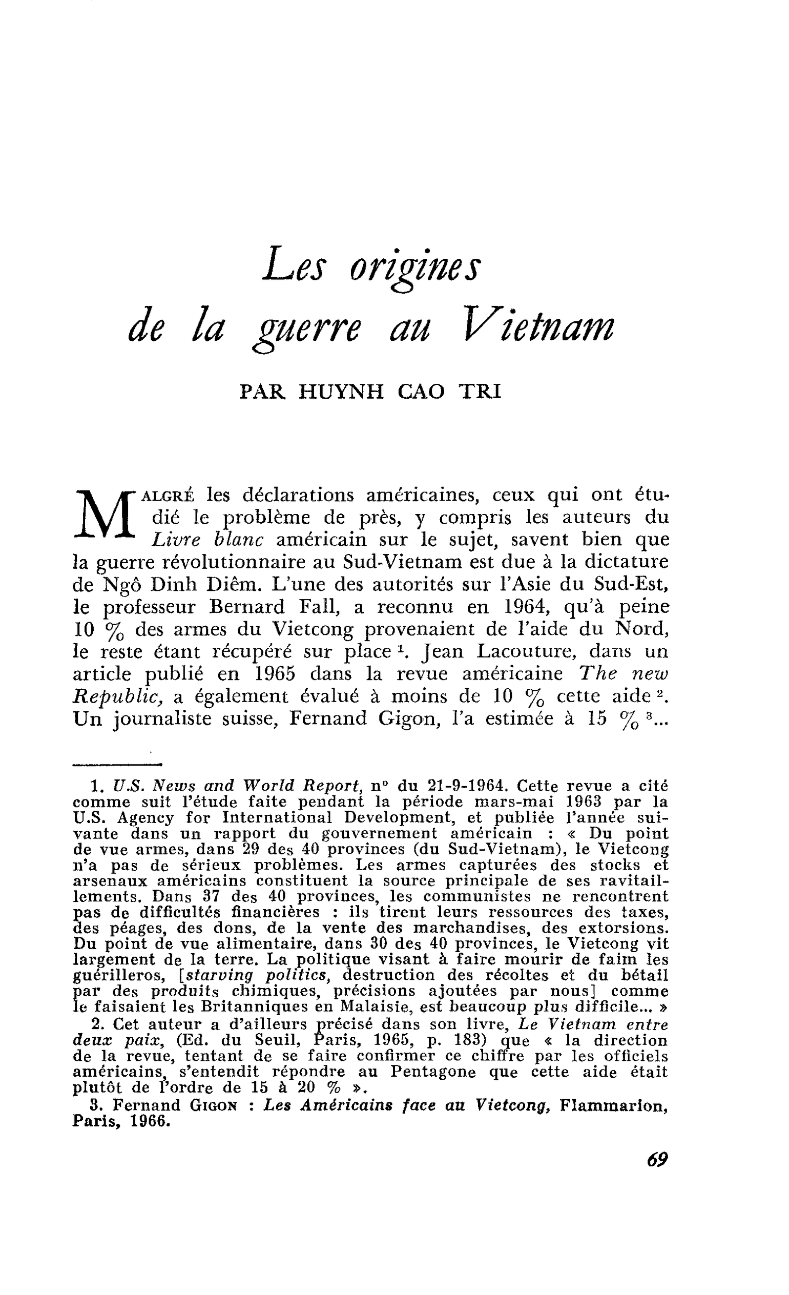 Les origines de la guerre au Vietnam
