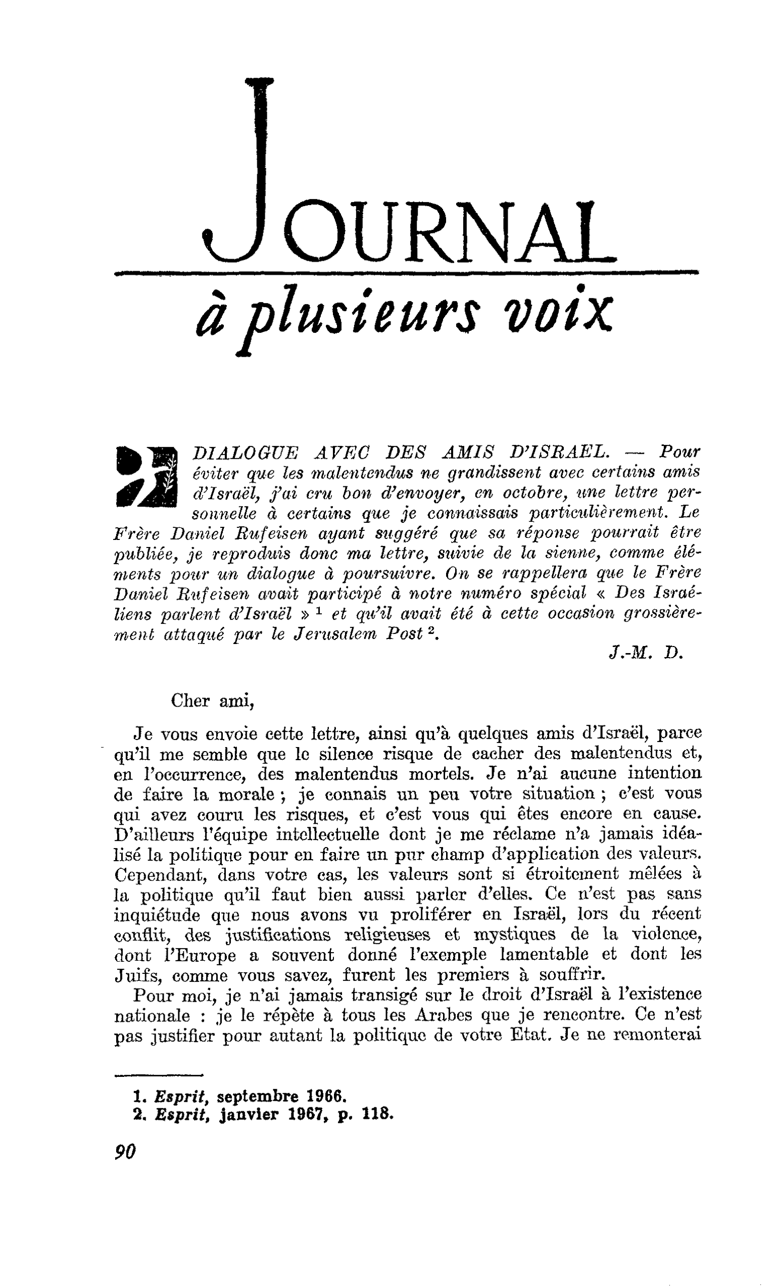 DIALOGUE AVEC DES AMIS D’ISRAEL