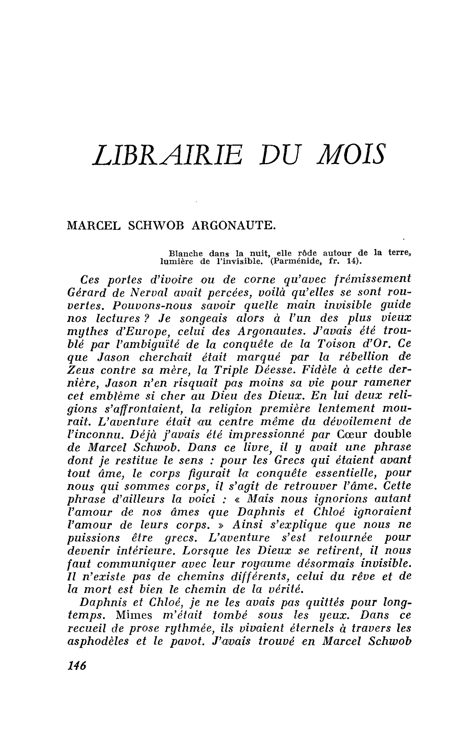 MARCEL SCHWOB ARGONAUTE