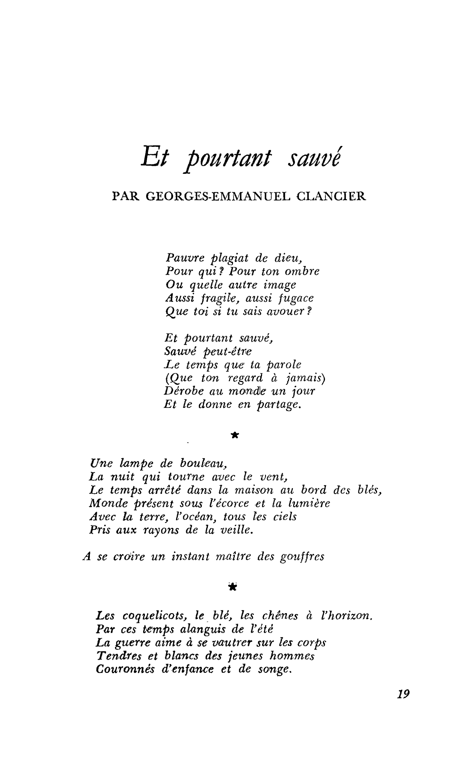Et pourtant sauvé