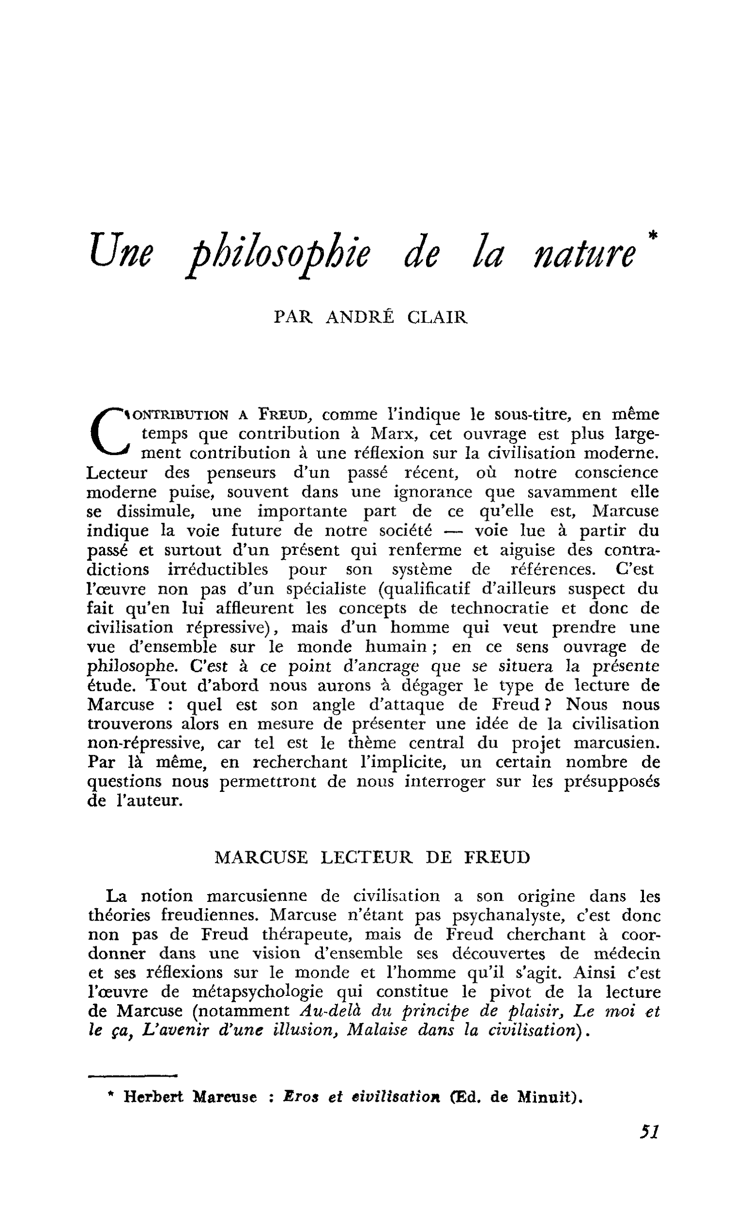 Une philosophie de la nature