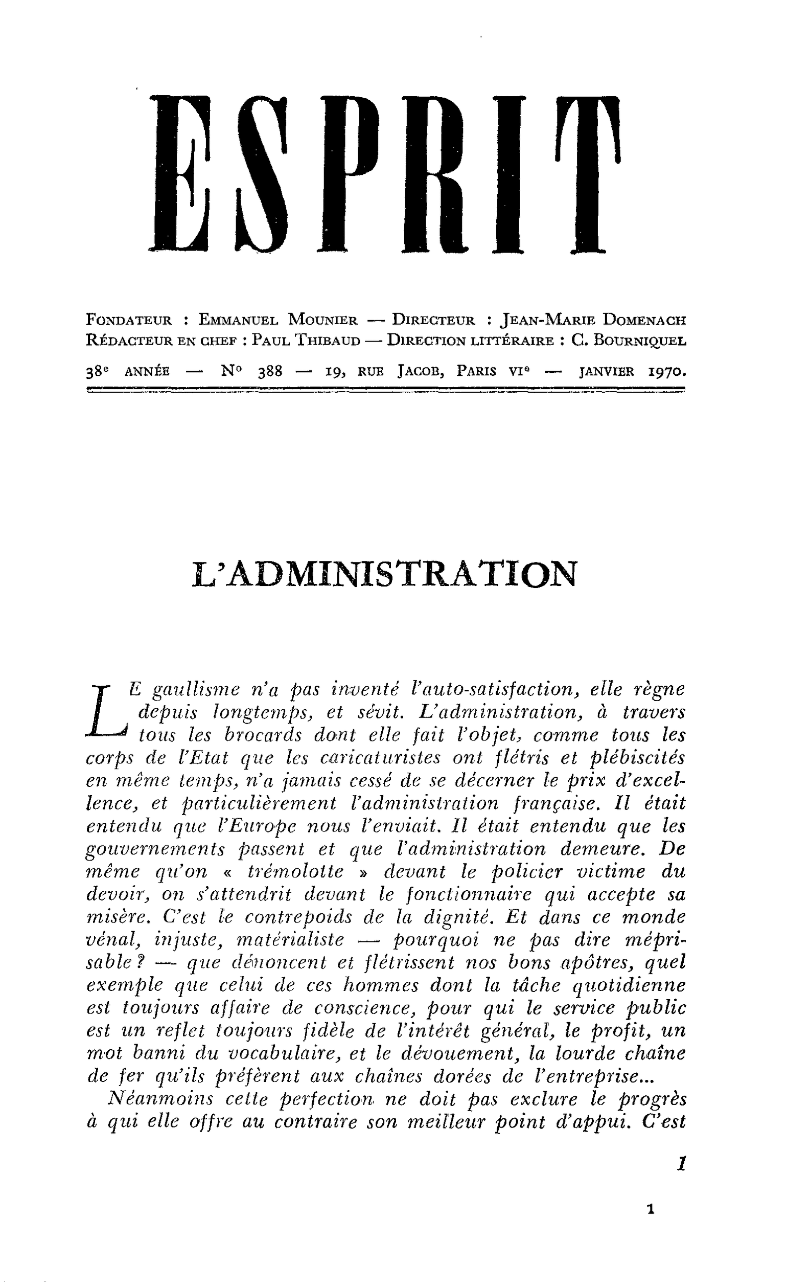 L’ADMINISTRATION