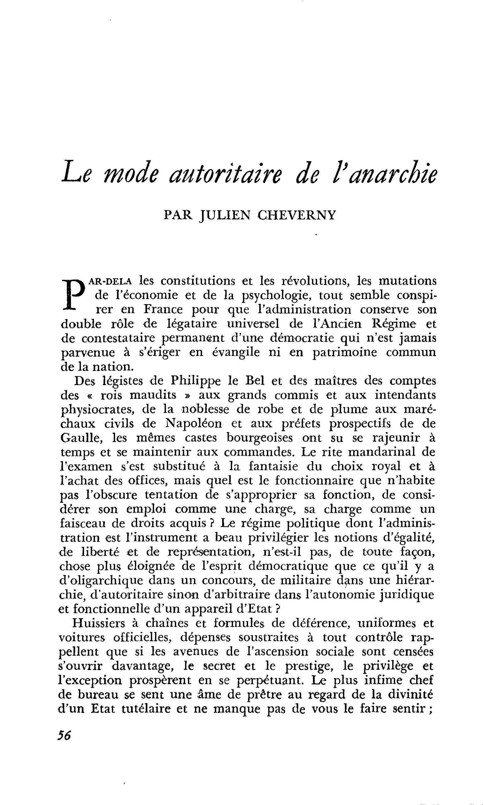 Le mode autoritaire de l’anarchie