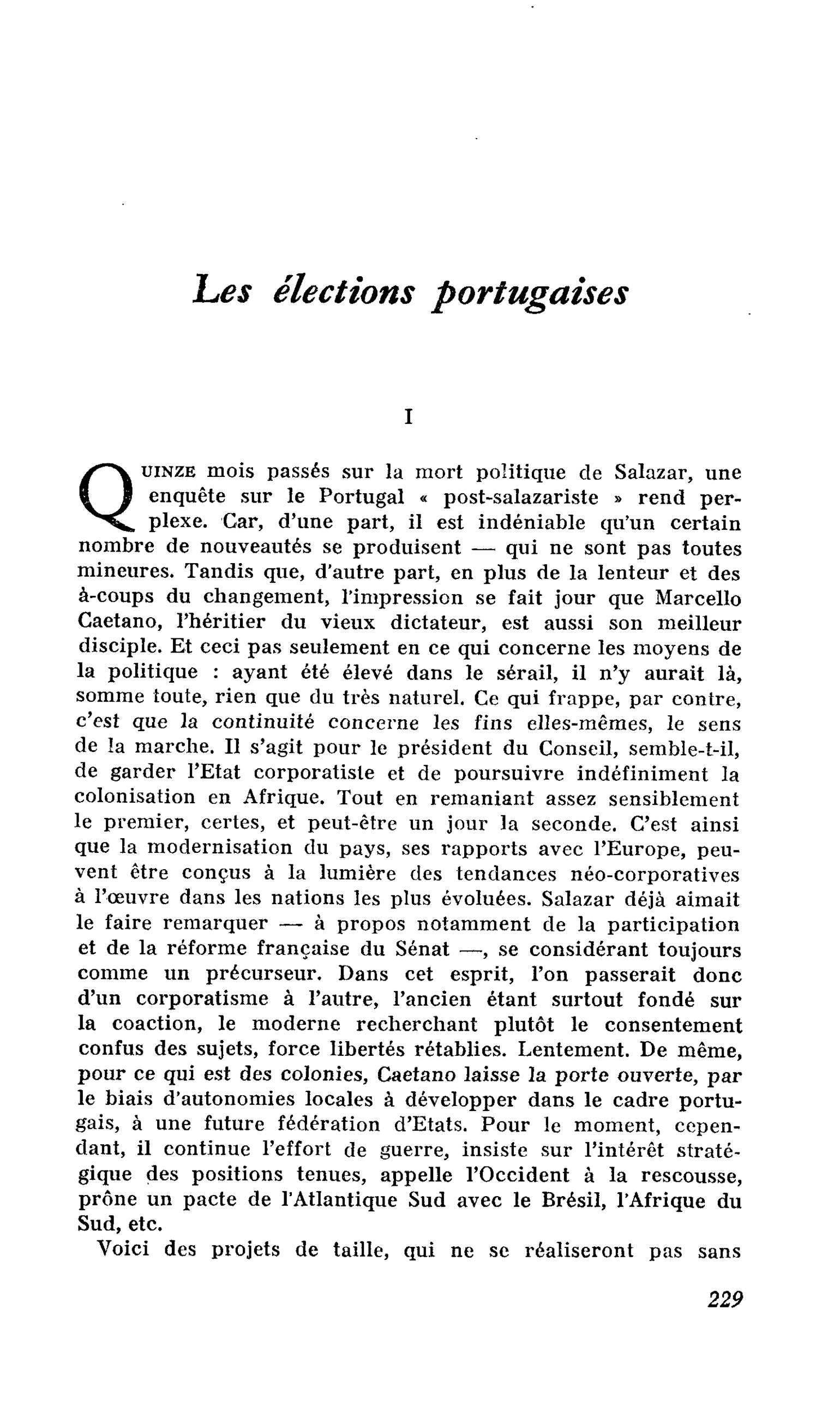 Les élections portugaises