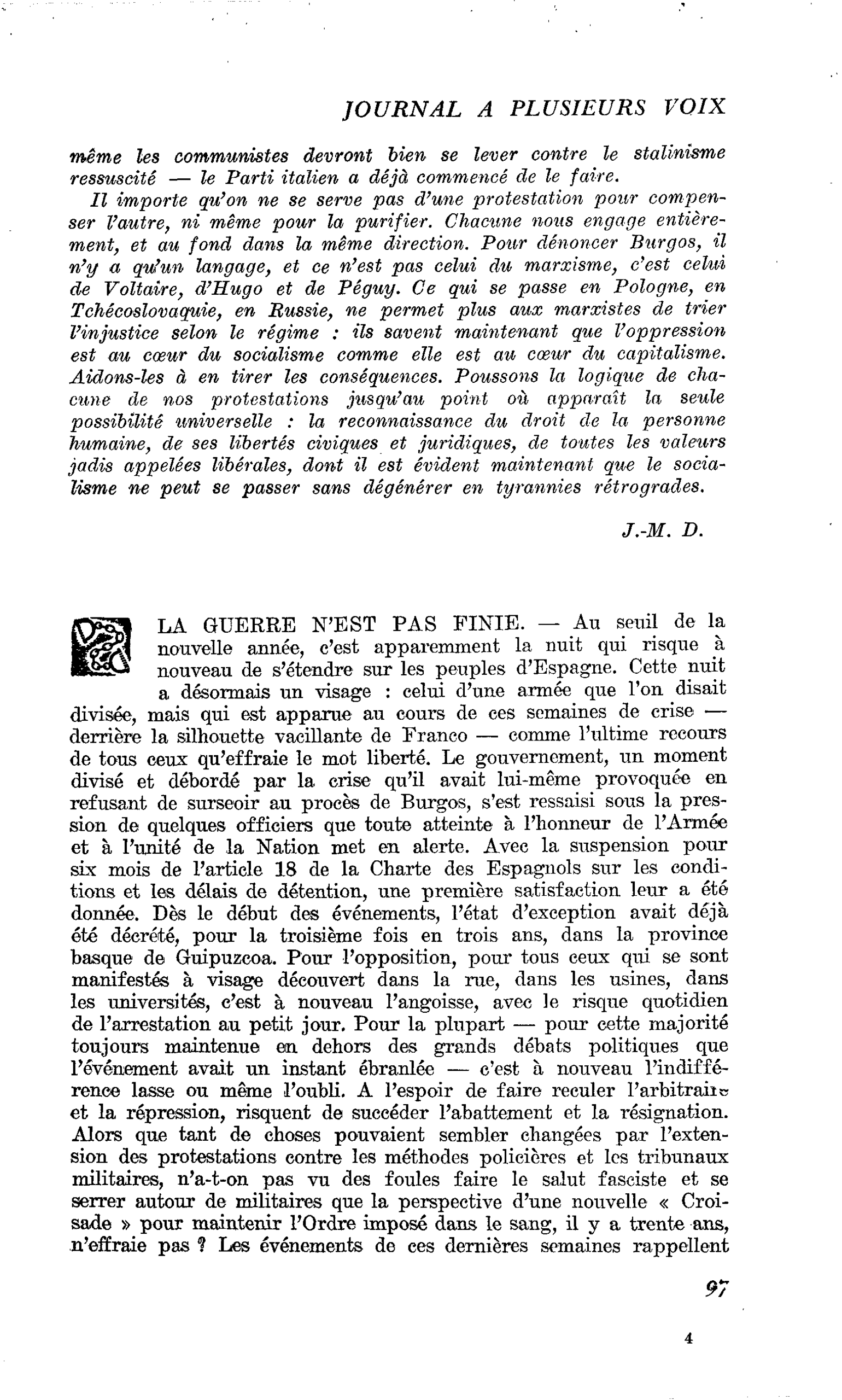 LA GUERRE N’EST PAS FINIE