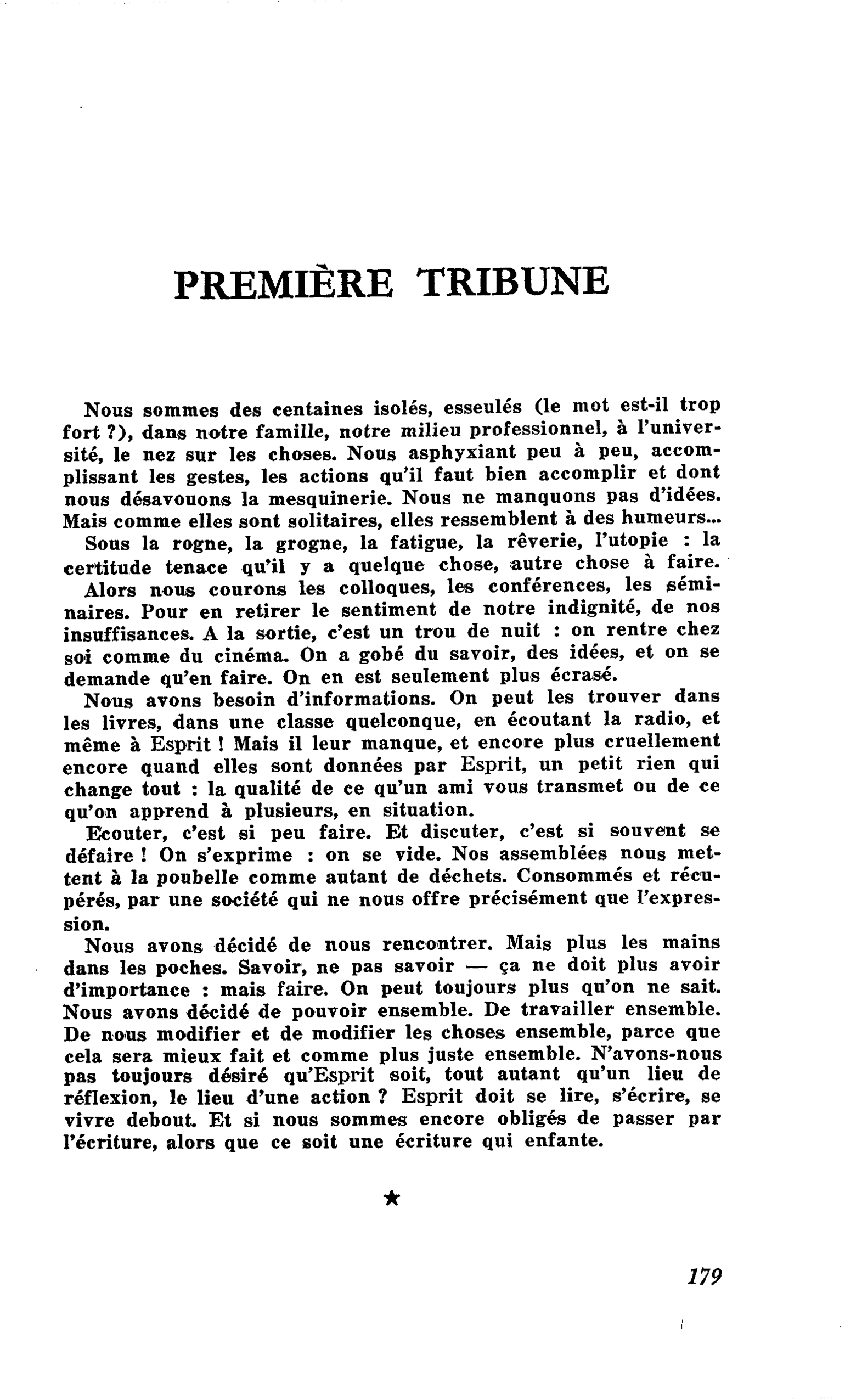 PREMIERE TRIBUNE