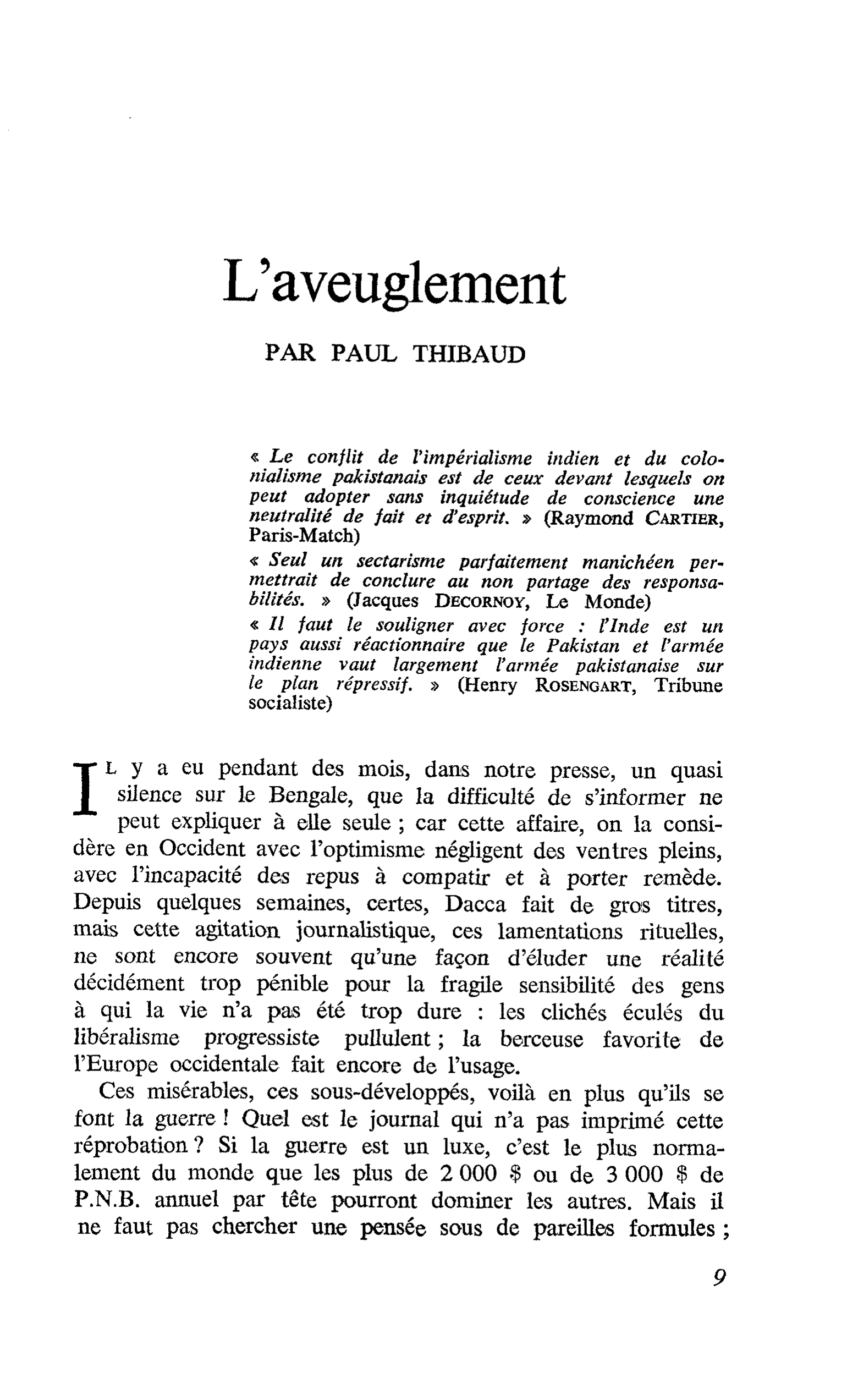 L’aveuglement