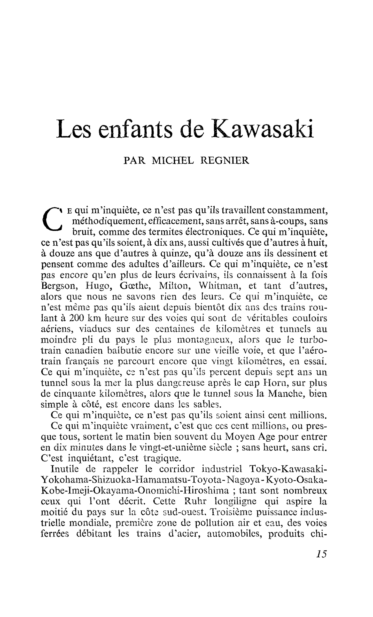 Les enfants de Kawasaki