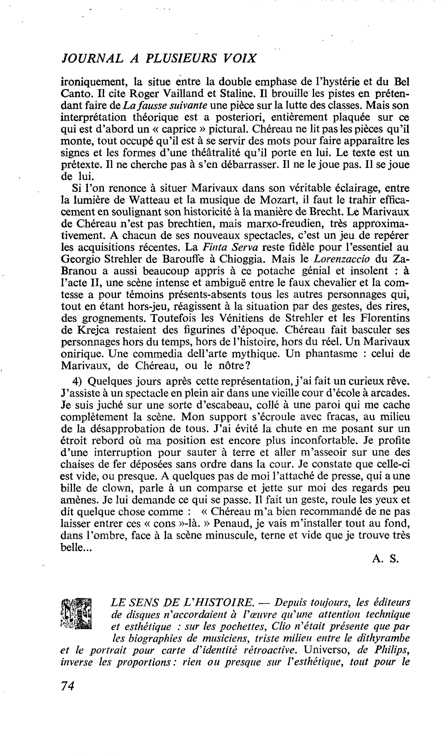 LE SENS DE L’HISTOIRE