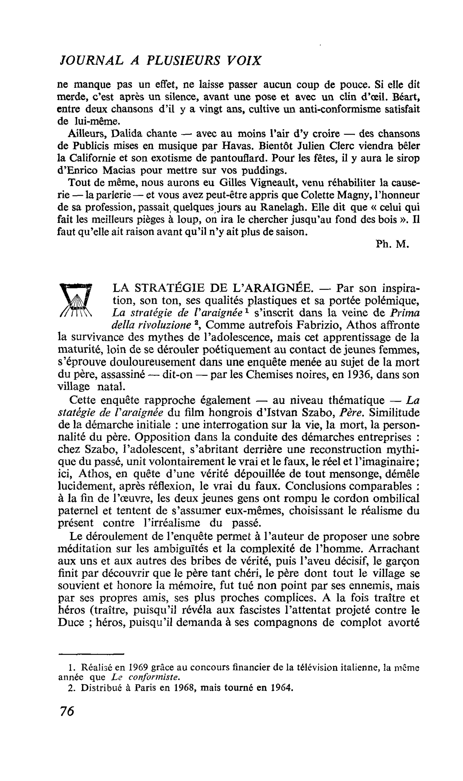 LA STRATÉGIE DE L’ARAIGNÉE