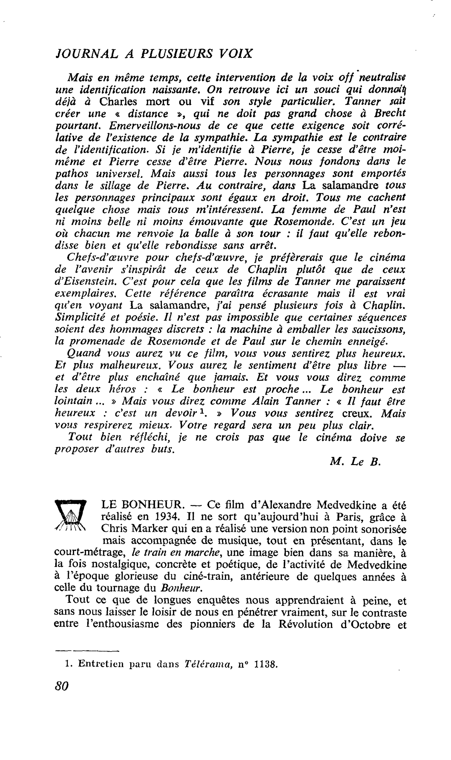 LE BONHEUR