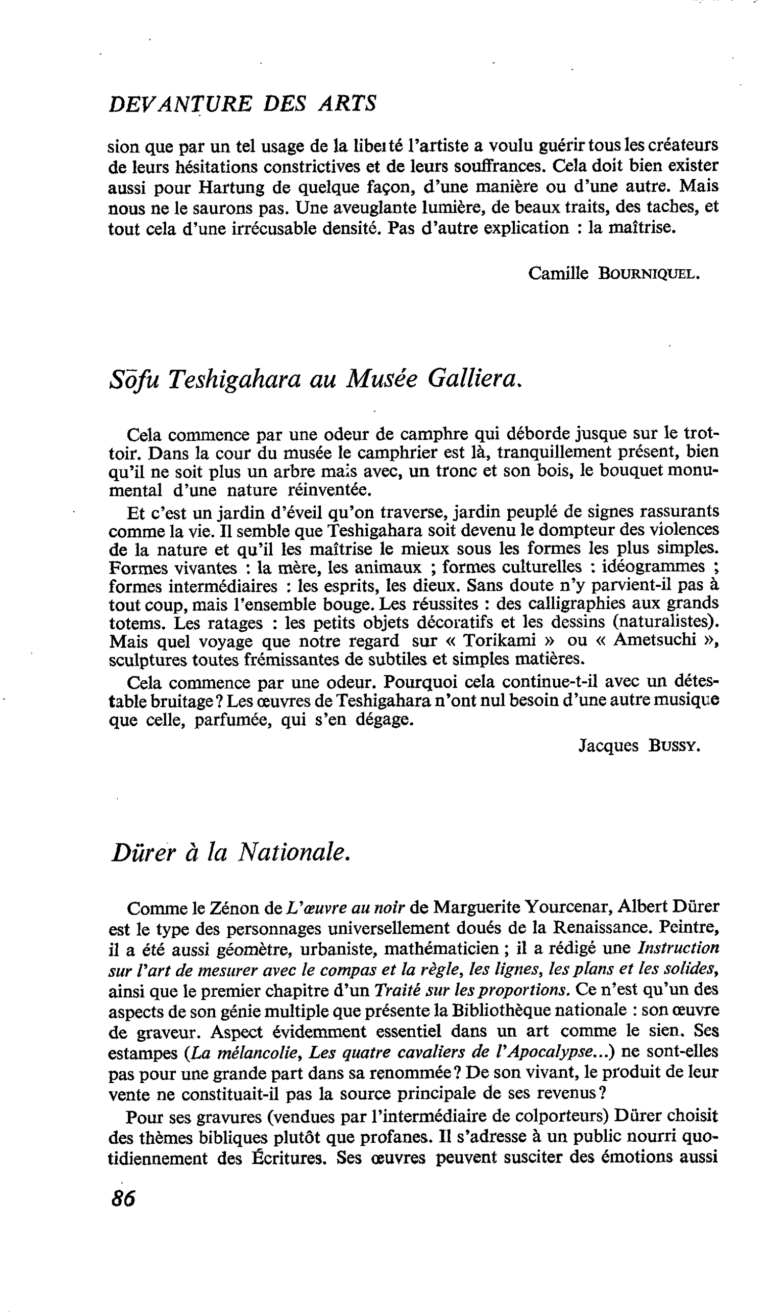 Dürer à la Nationale