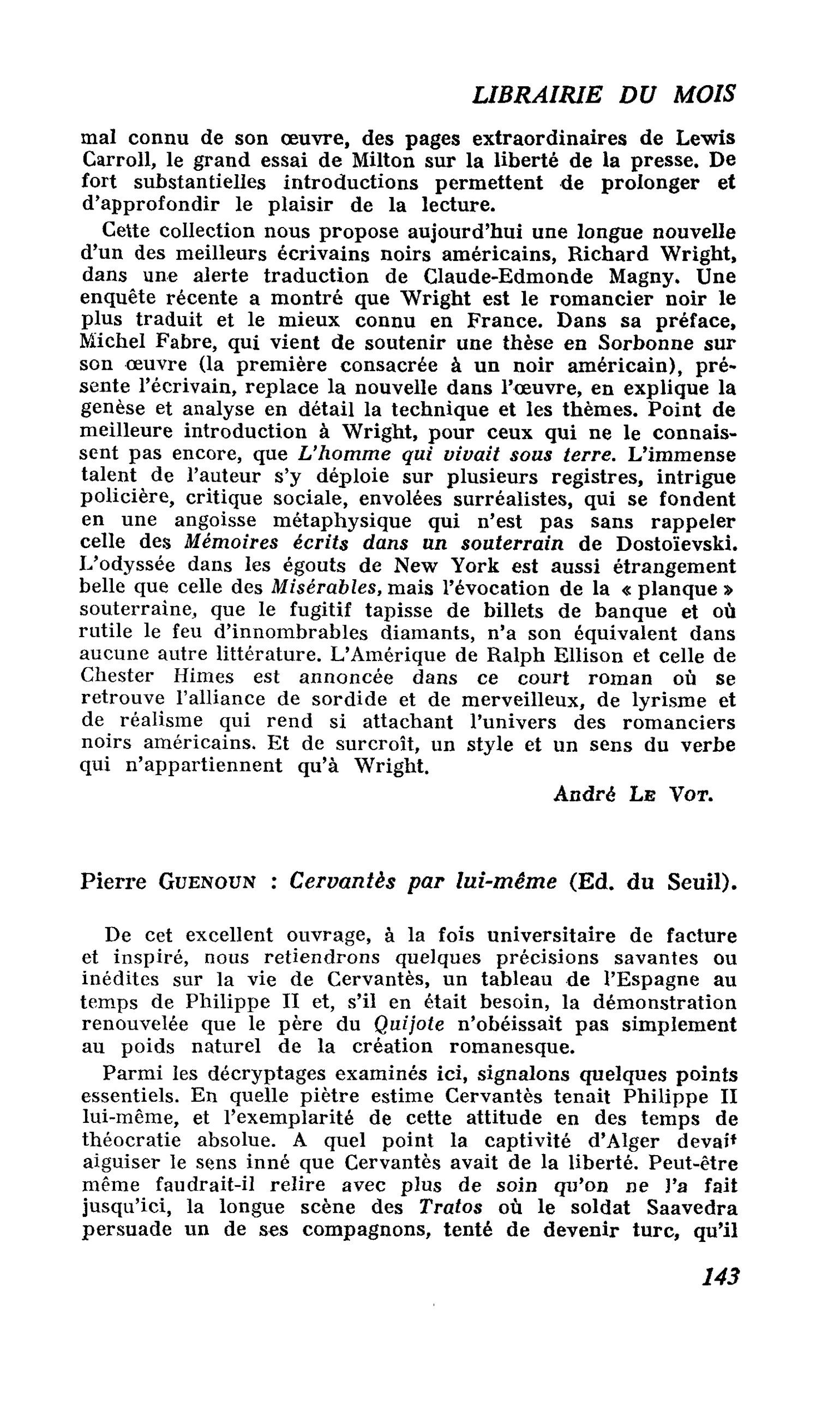 Pierre Guenoun : Cervantès par lui-même