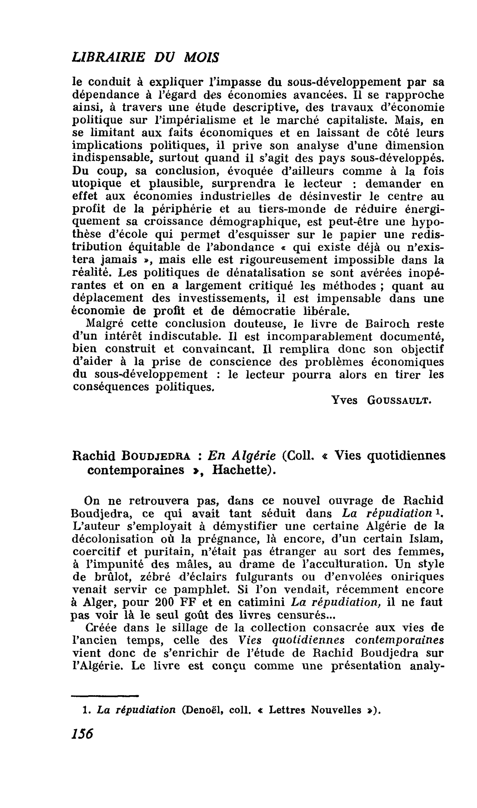 Rachid Boudjedra : En Algérie