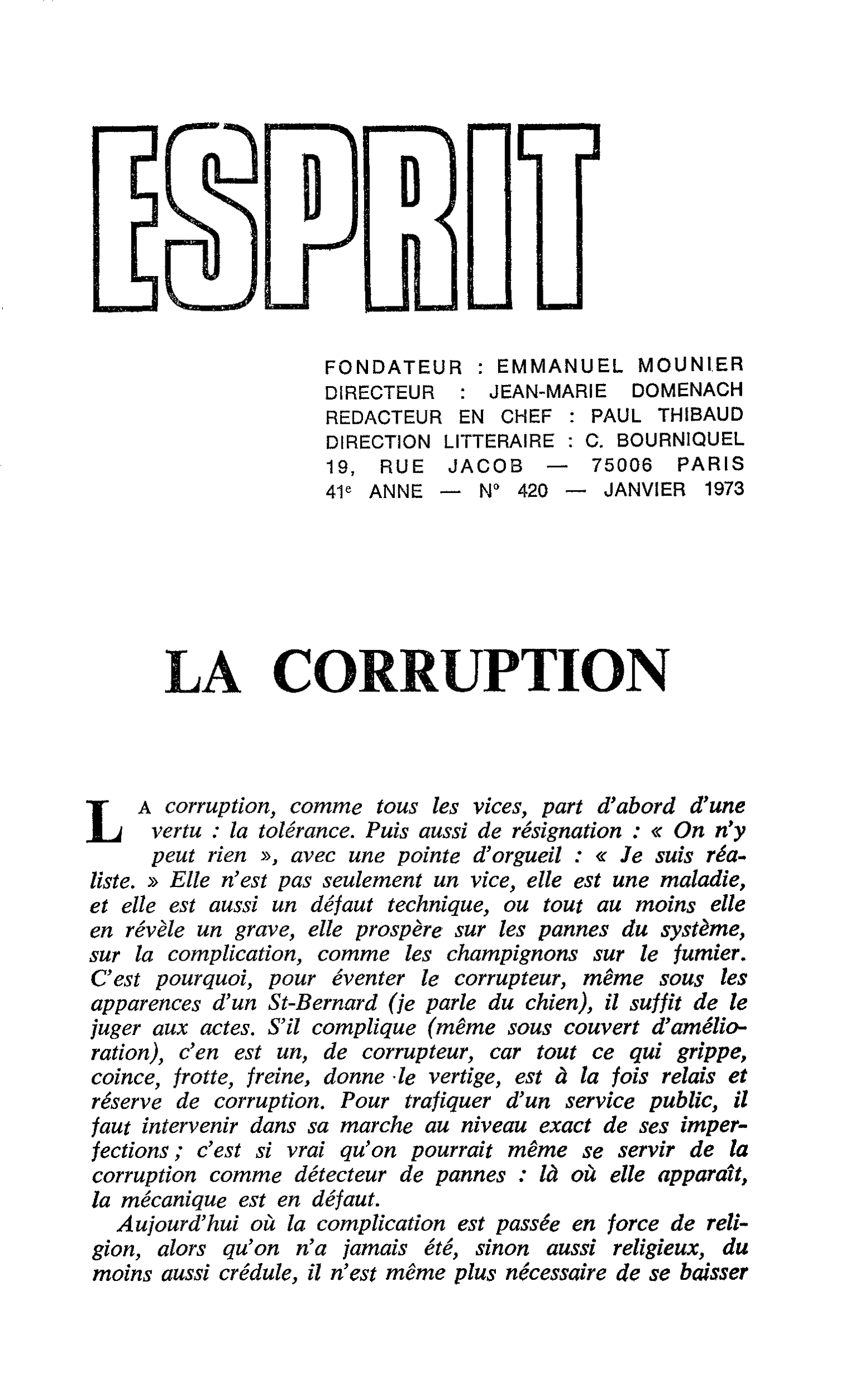 LA CORRUPTION
