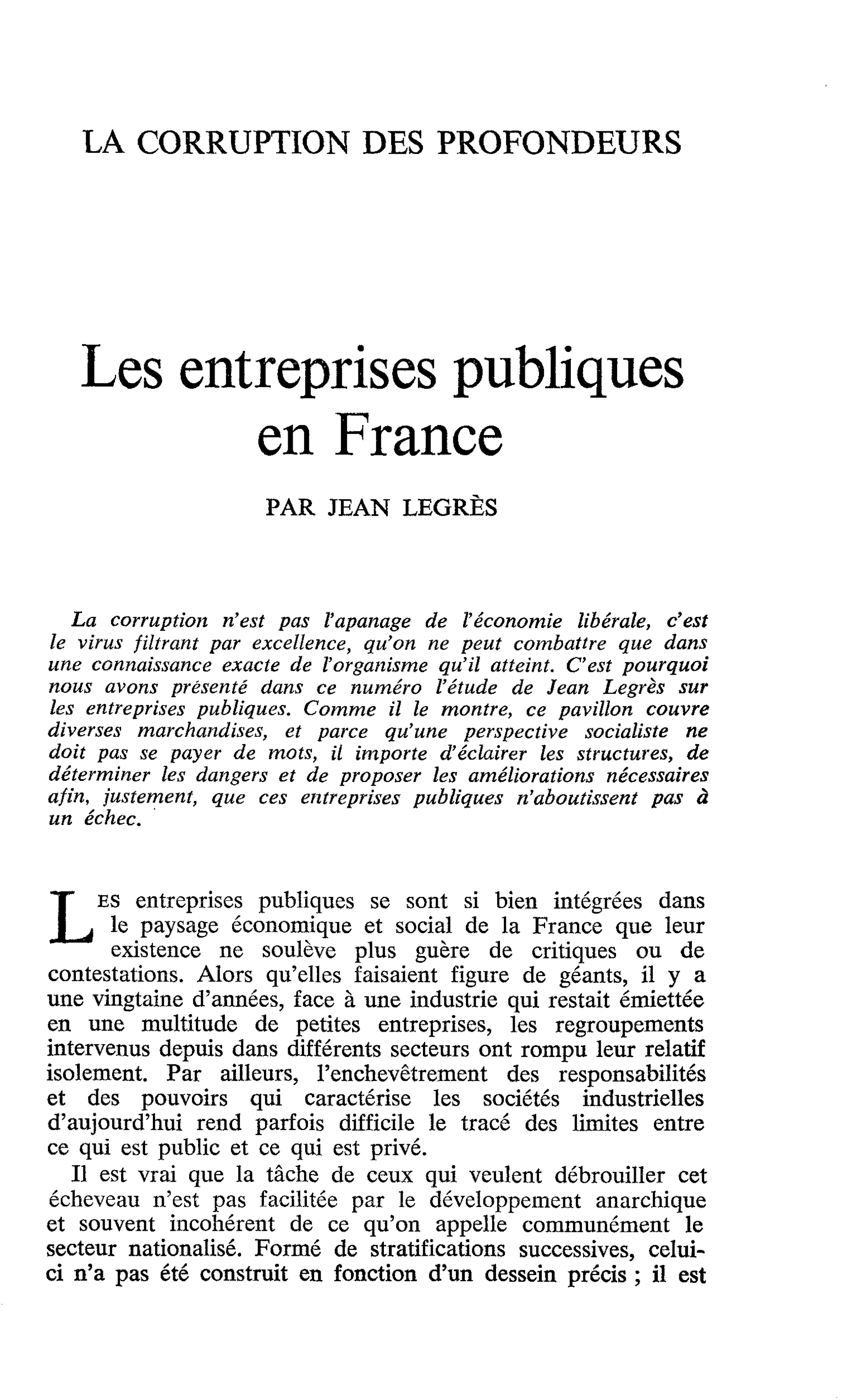 Les entreprises publiques en France