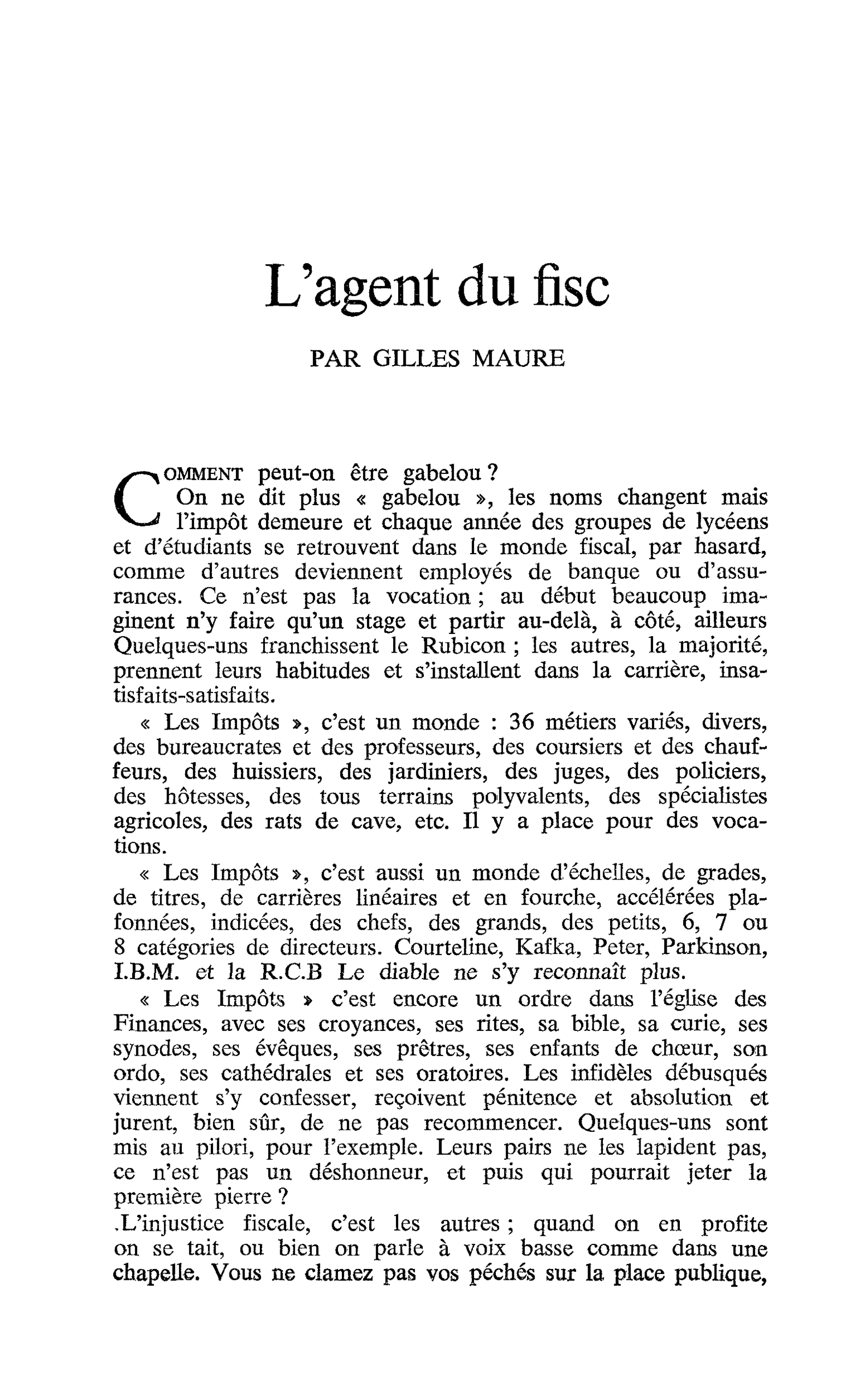 L’agent du fisc