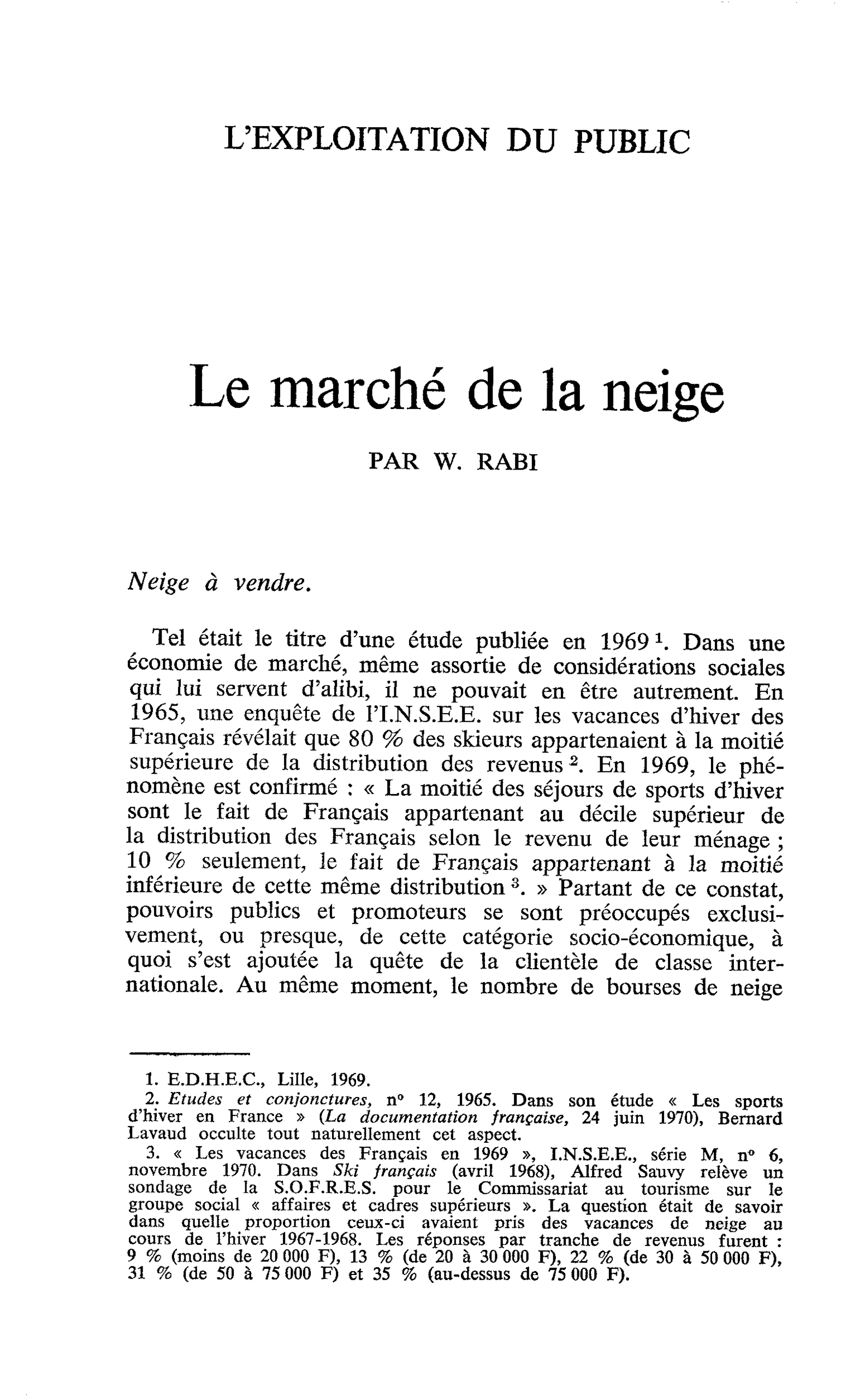 Le marché de la neige