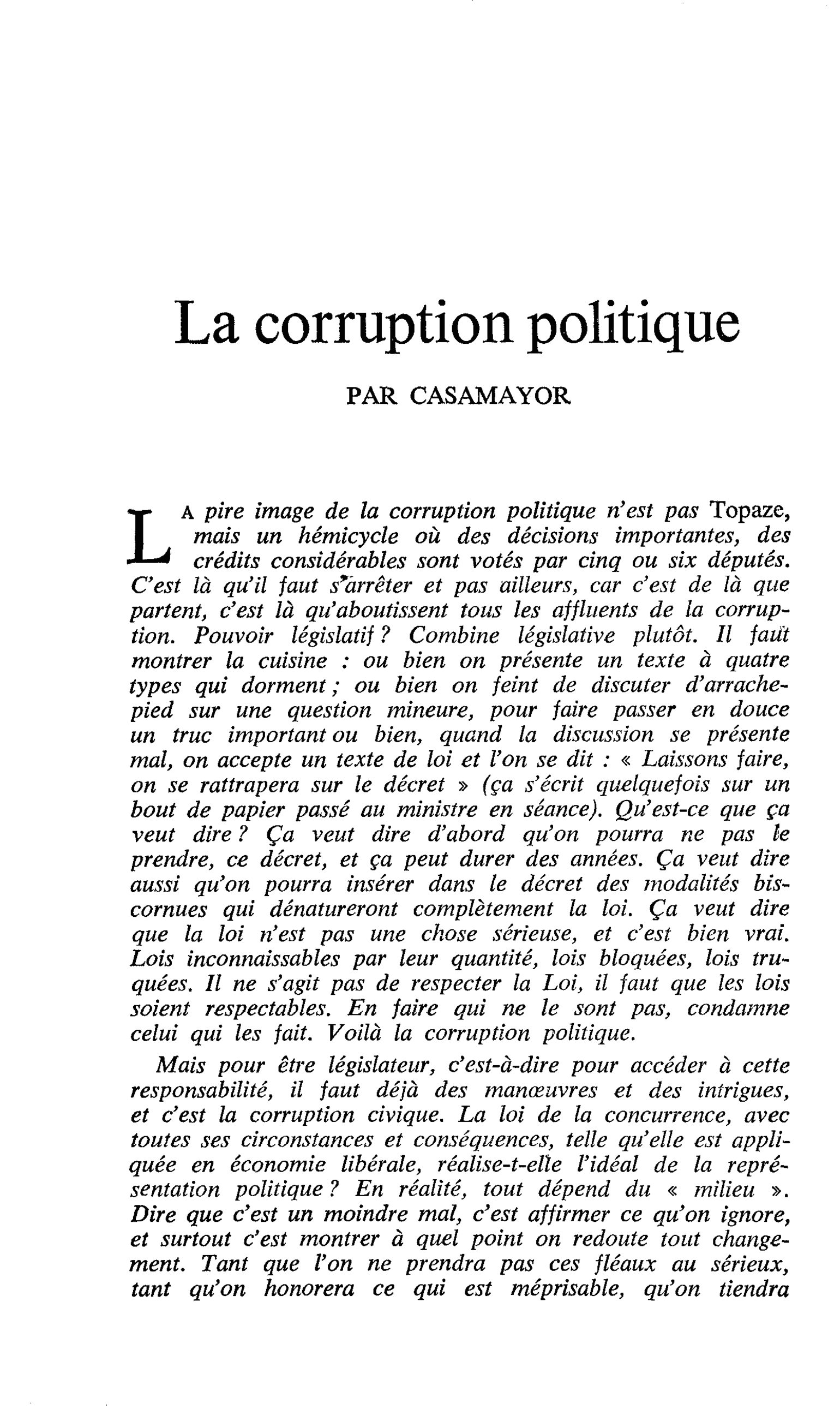 La corruption politique