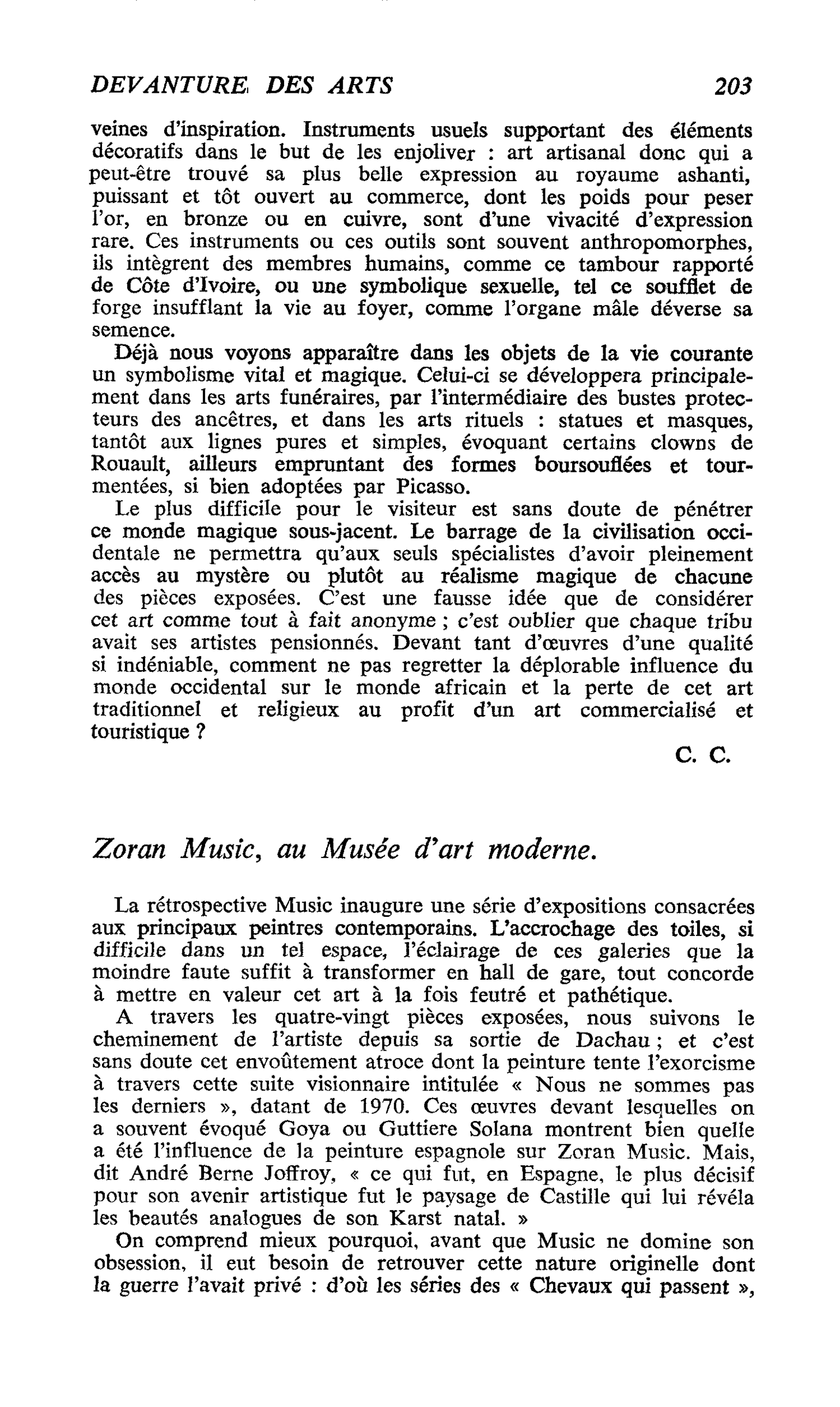 Zoran Music, au Musée d’art moderne