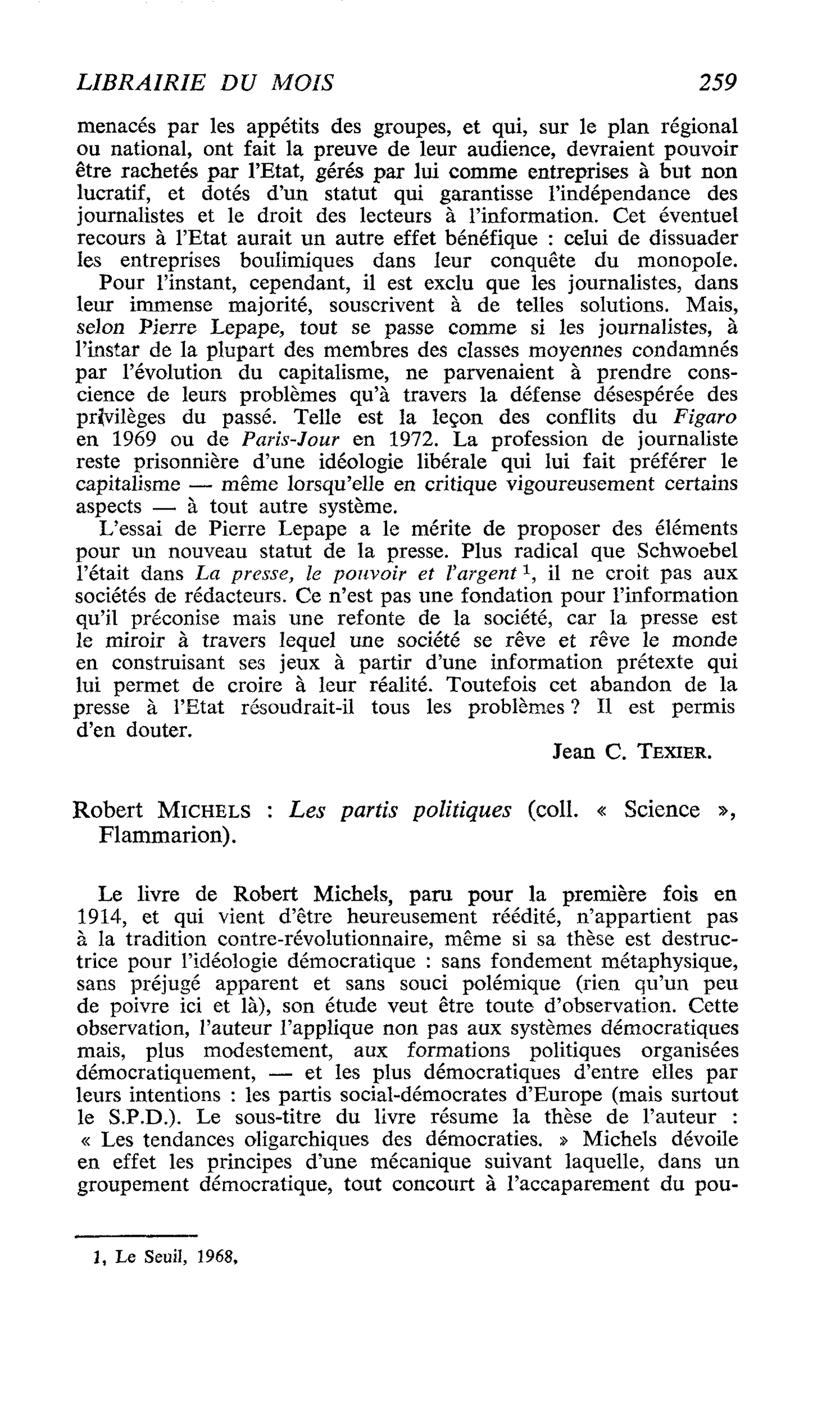 Robert Michels : Les partis politiques